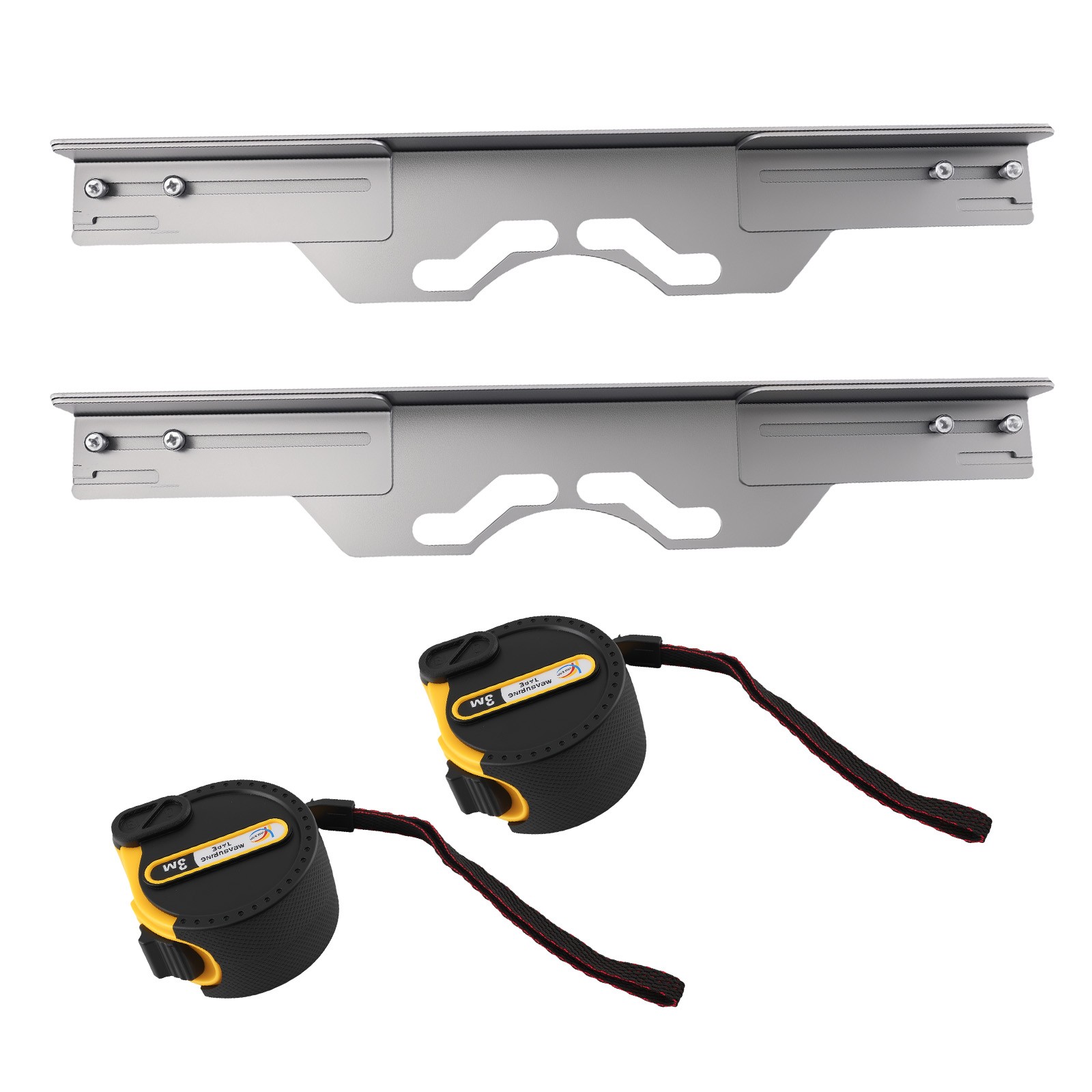 2PC Wheel Alignment Calibration Tool Carbon Steel Plates w/2 Tape Measures Kit