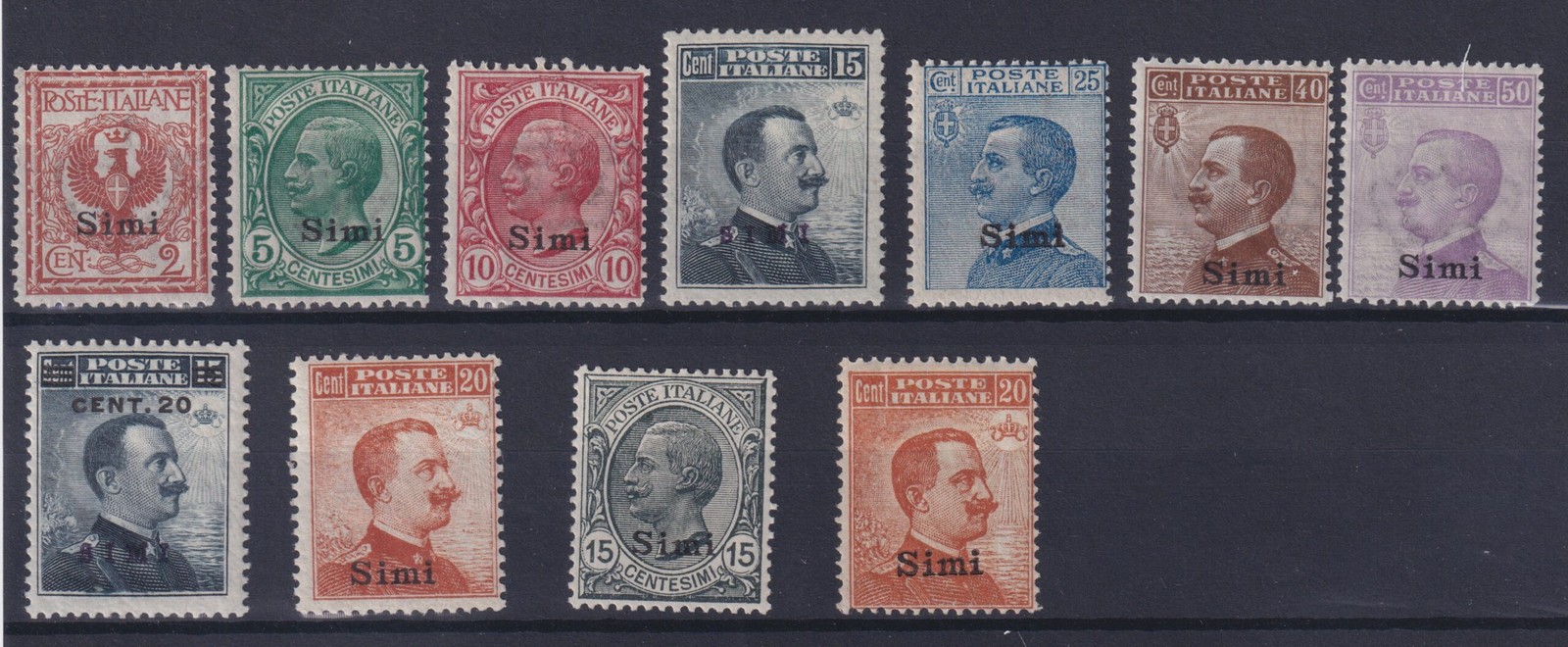 KINGDOM OF ITALY 1912-22 AEGEAN SIMI M.N.H. CERT. RAYBAUDI
