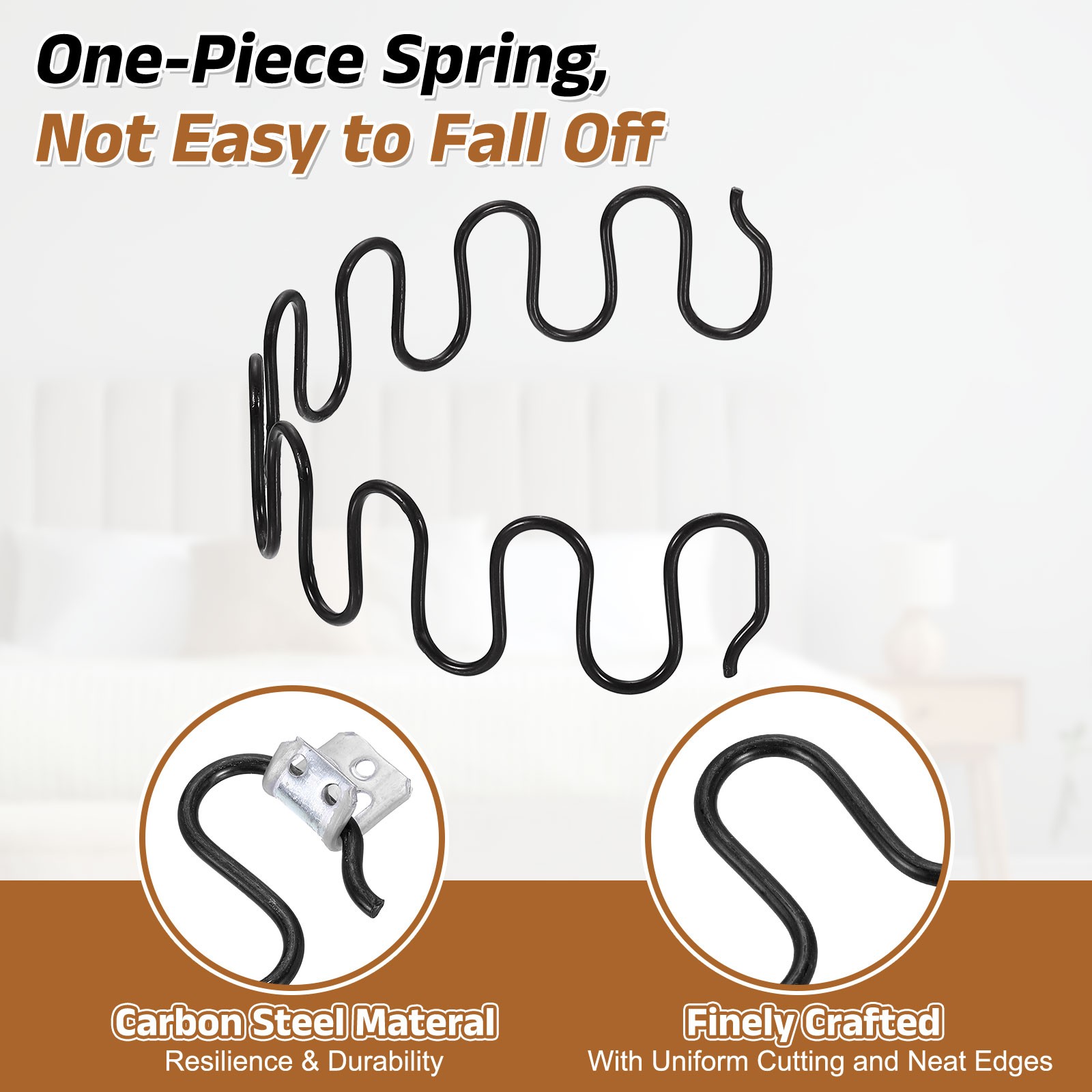 15.7" Upholstery Spring Replacement Kit, Sagging Cushions Repair Kit Black
