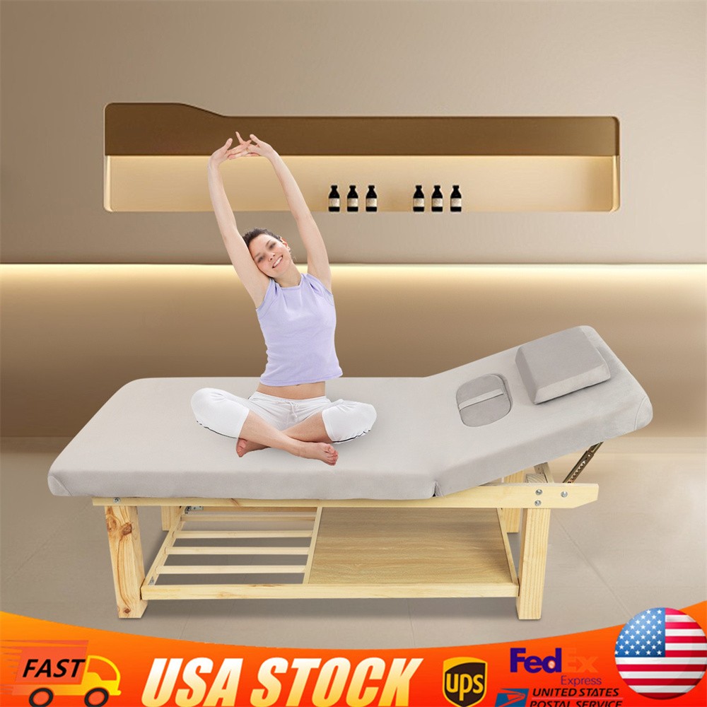 Wide Massage Bed Physical Treatment Adjustable Spa Bed 0-45° 190*80*62cm 4 Legs