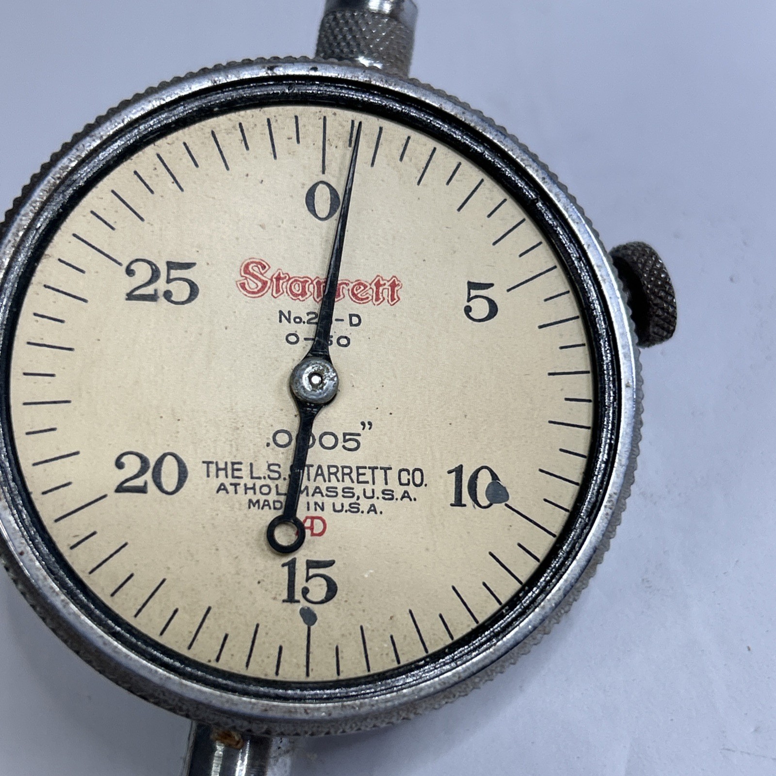 STARRETT No. 25-D Dial Indicator 0-30 missing glass