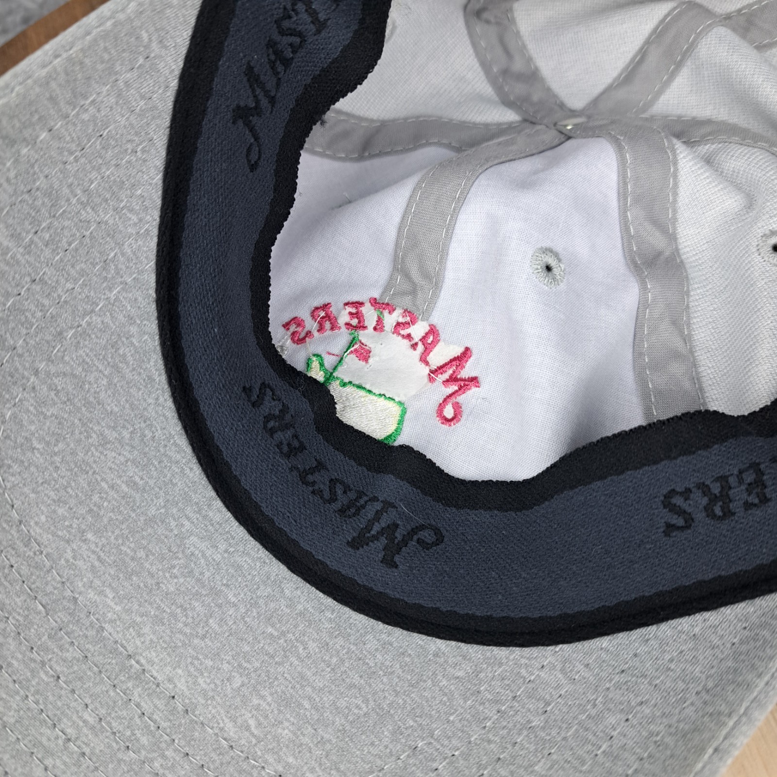 The Masters Hat Cap Strap Back Gray Preformance Light Augusta American Needle