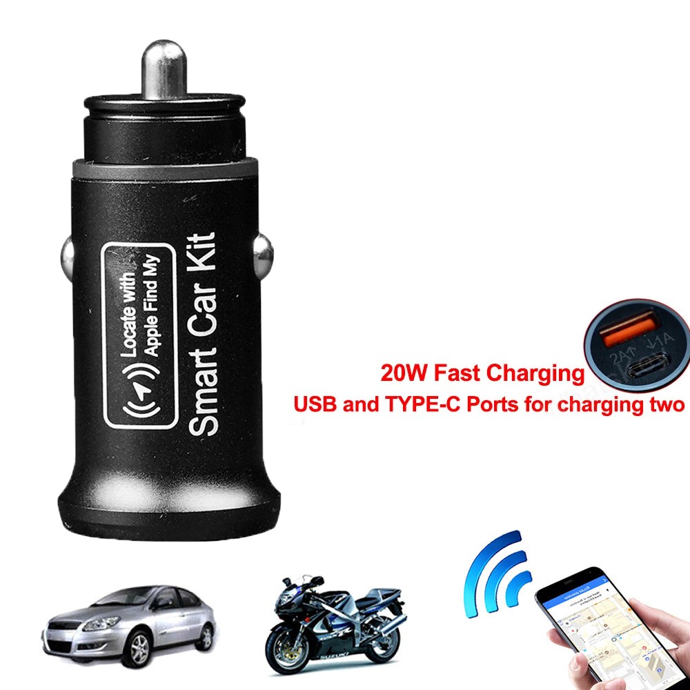 Car OBD GPS Tracker Cigarette Lighter Locator 20W Fast Charging for iPhone iPad