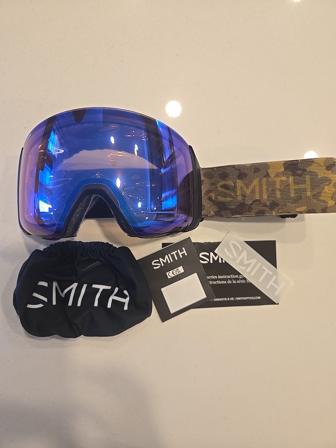 New Smith 4D Mag XL Vintage Camo Goggles Chromapop Storm Rose Flash Lens