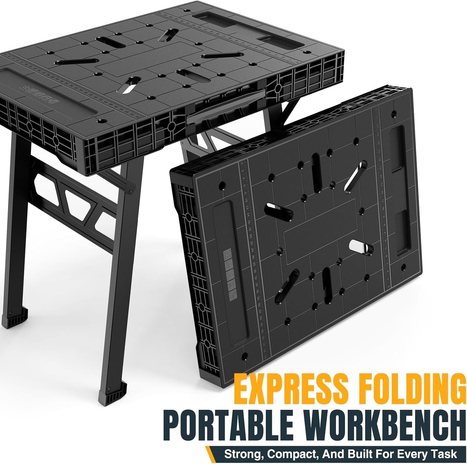 Express Folding Worktable, Easy Setup Portable Workbench, 34" W x 24" D