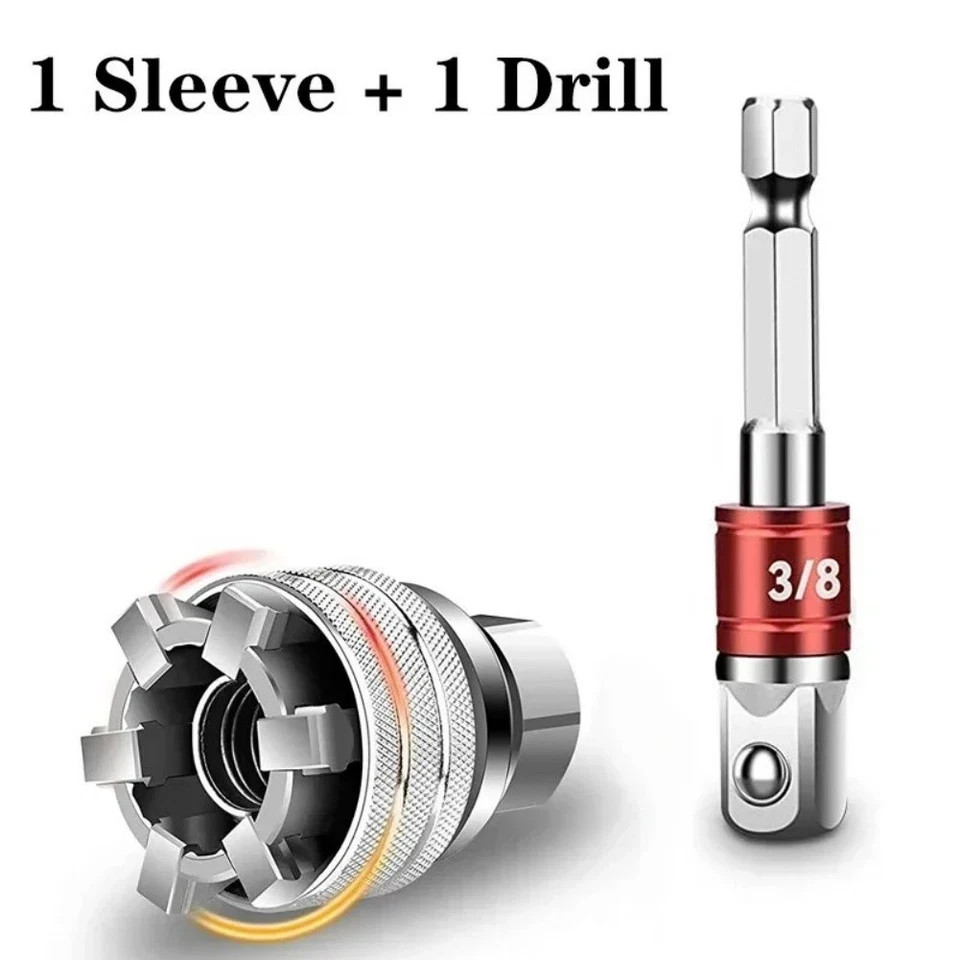 10-19mm Universal Socket Tool Adjustable Multifunction Wrench Sleeve Adapter Kit