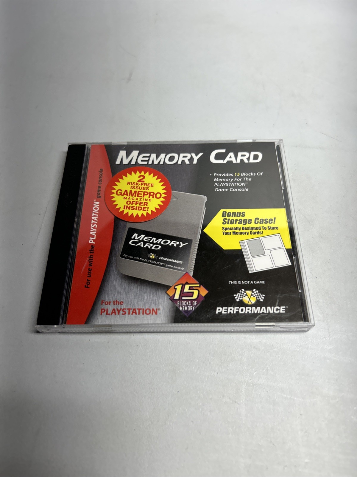 Performance Sony PlayStation 1 Memory Card Case Holder + 2 Mem Cards