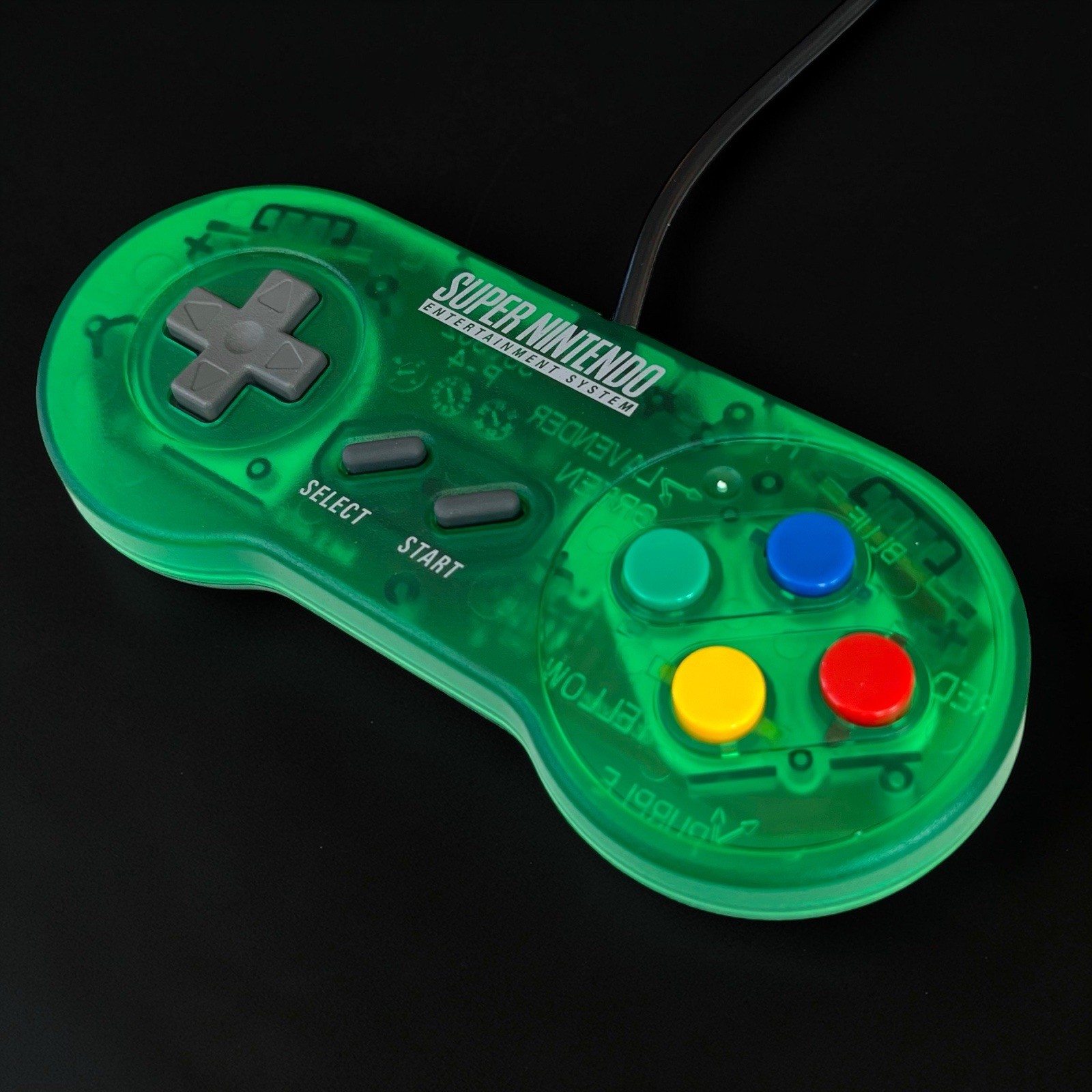 Funtastic Jungle Green Clear SNES Controller for Super Nintendo & Super Famicom
