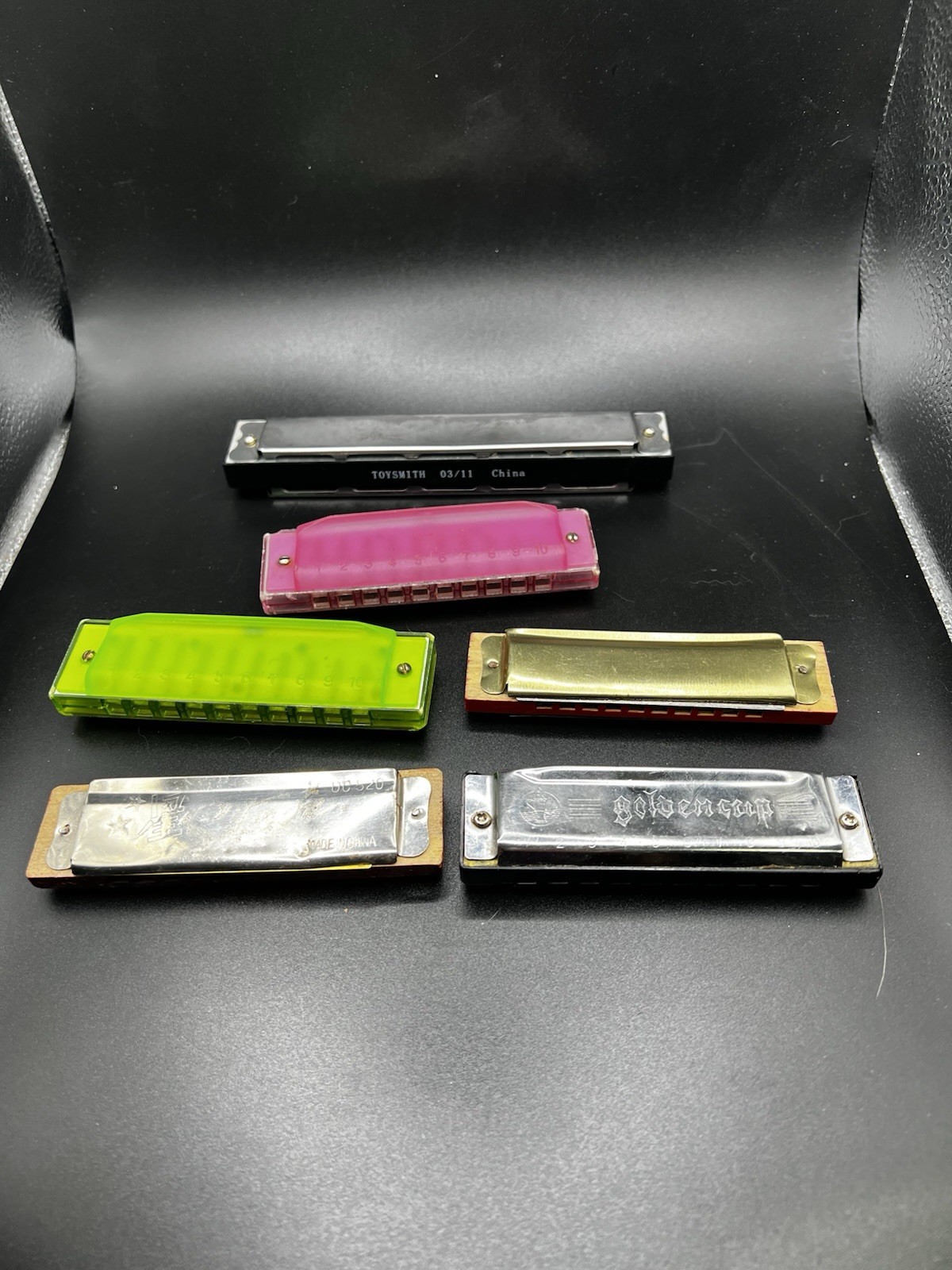 Lot of 6 Assorted Harmonicas