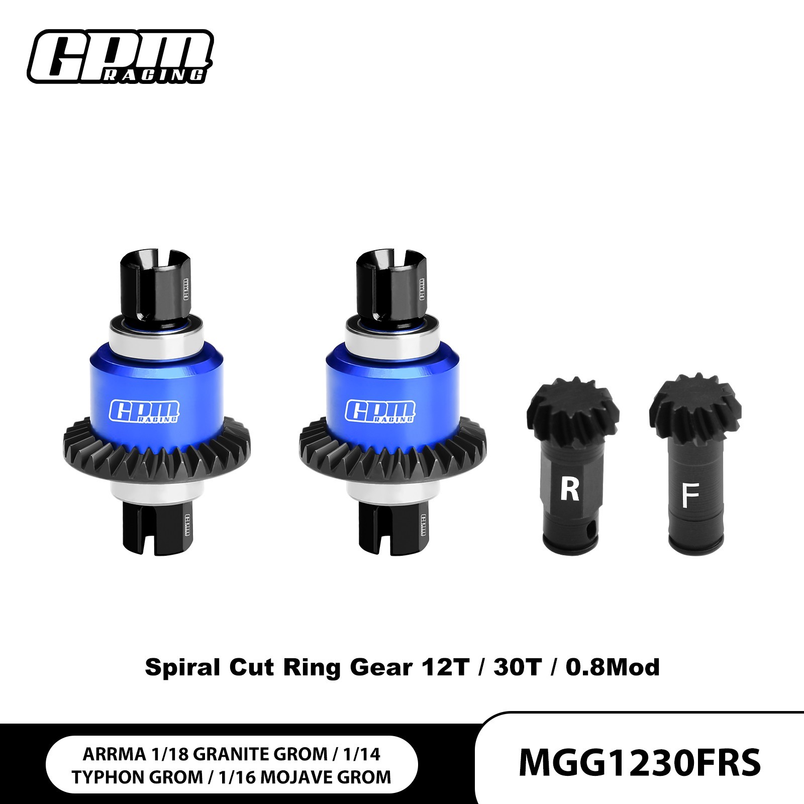 GPM 4140CS+7075 Alloy F&R Diffs Gear Set 12/30T ARRMA Granite/Typhon/Mojave Grom