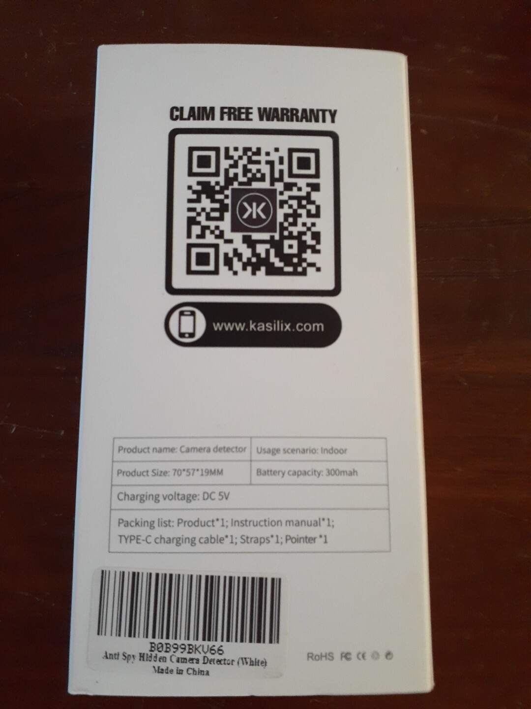 KASILIX Smart Hidden Camera Detector White
