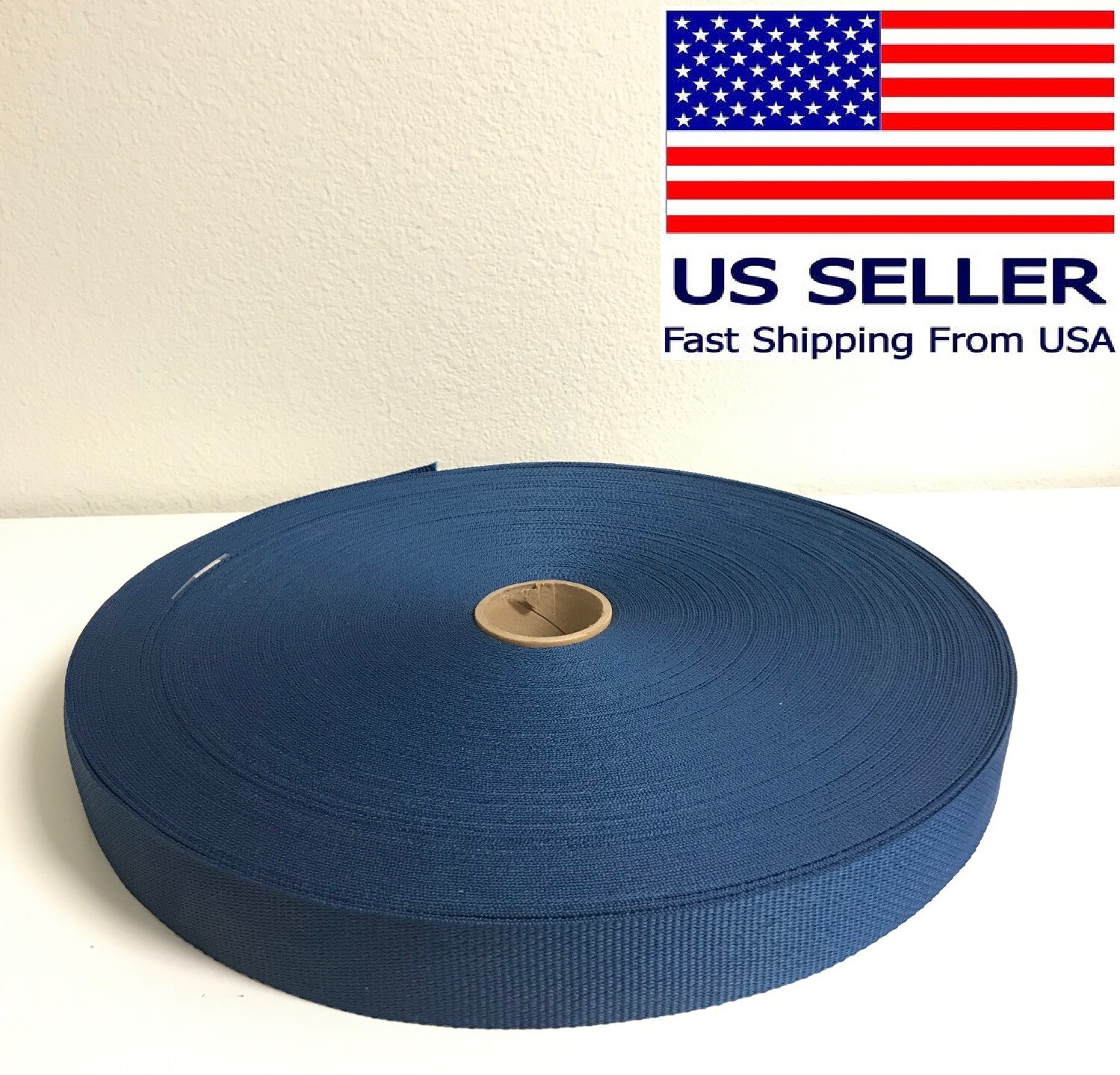 1" inch Polypropylene Webbing Nylon Strap (Navy Blue) 50 Yard Roll
