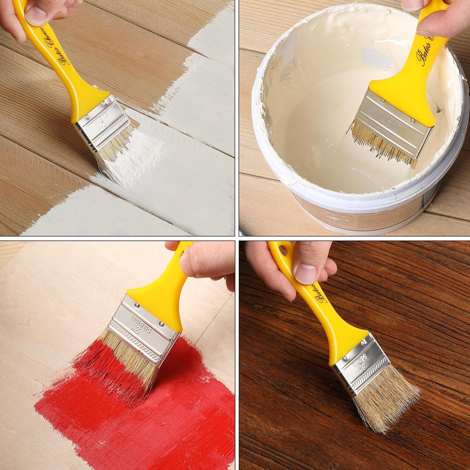 Bates- Chip Paint Brushes, 2 Inch, 9 Pack, Plastic Handle Chip Brush, Brushes fo
