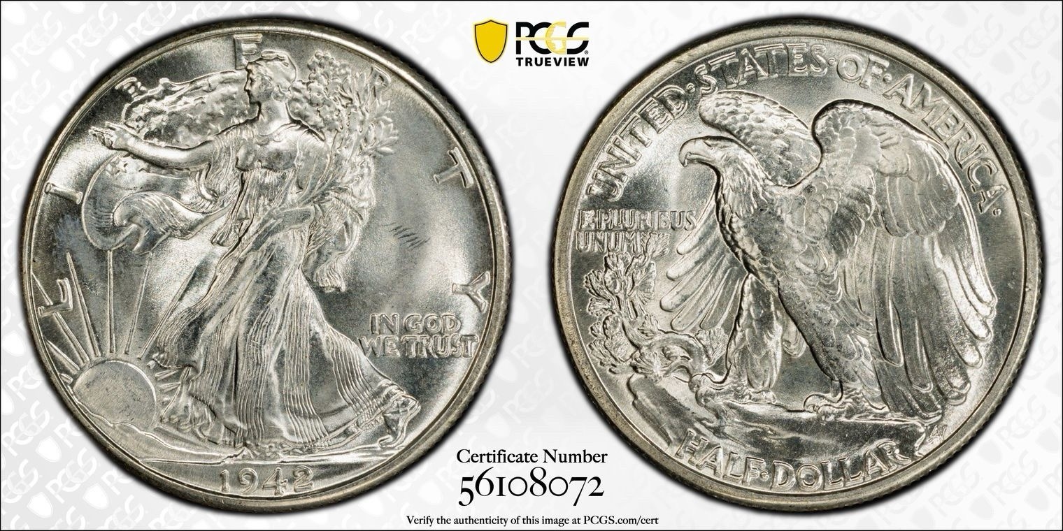 1942 Walking Liberty Half Dollar PCGS MS65 Stunning Blast White 💎Gem PQ Example