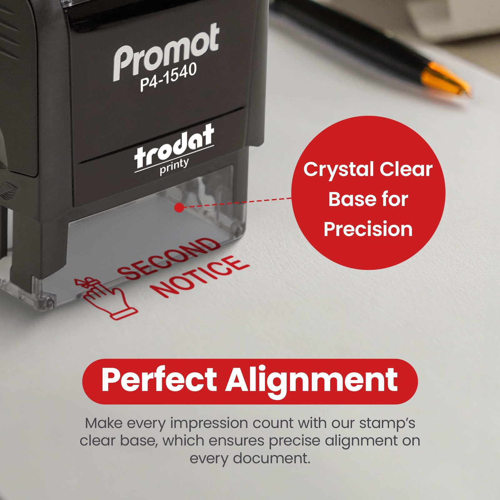 Second Notice Self Inking Rubber Stamp Red Ink Office Business Payment Mail