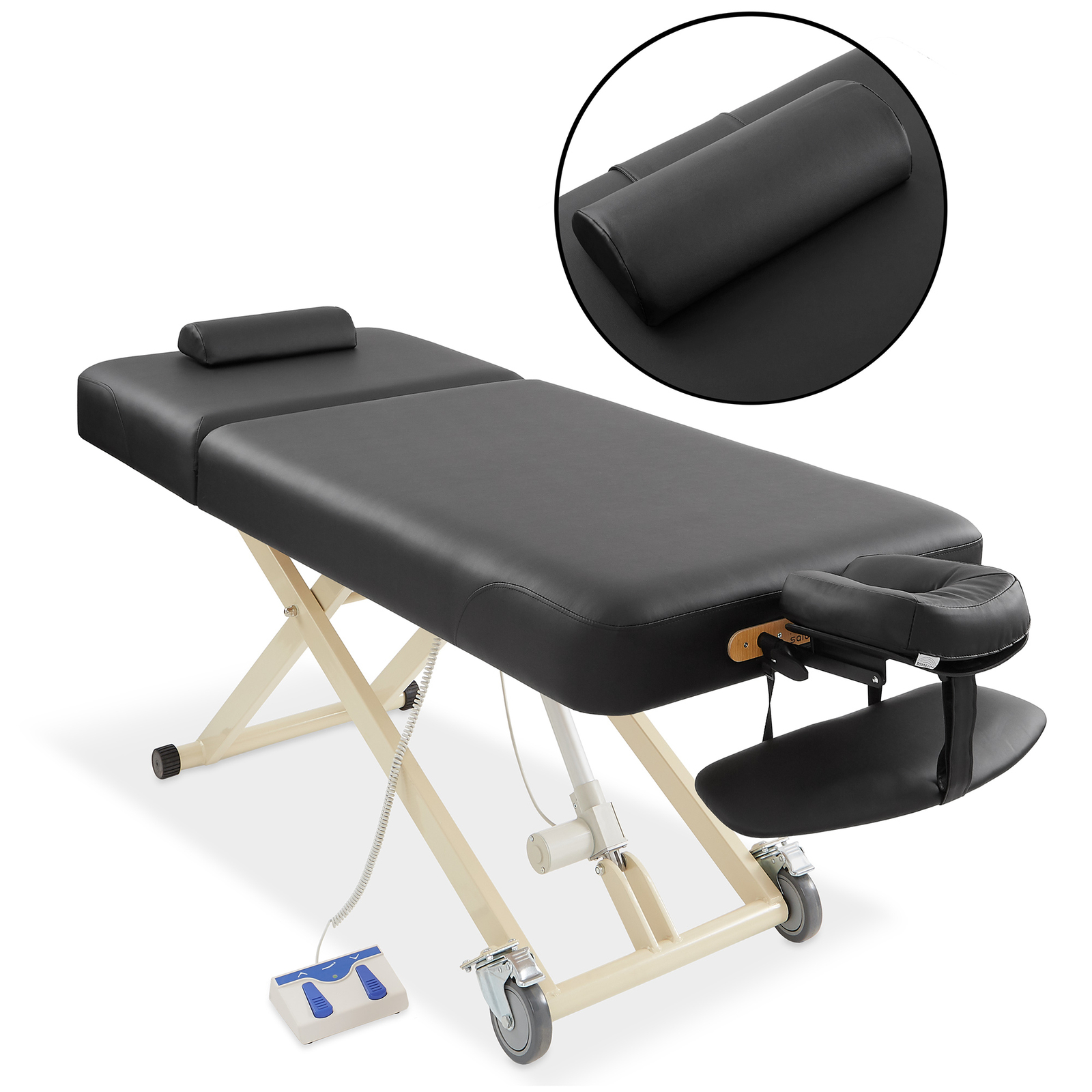 Professional Electric Lift Massage Table Adjustable Back with Accessories
