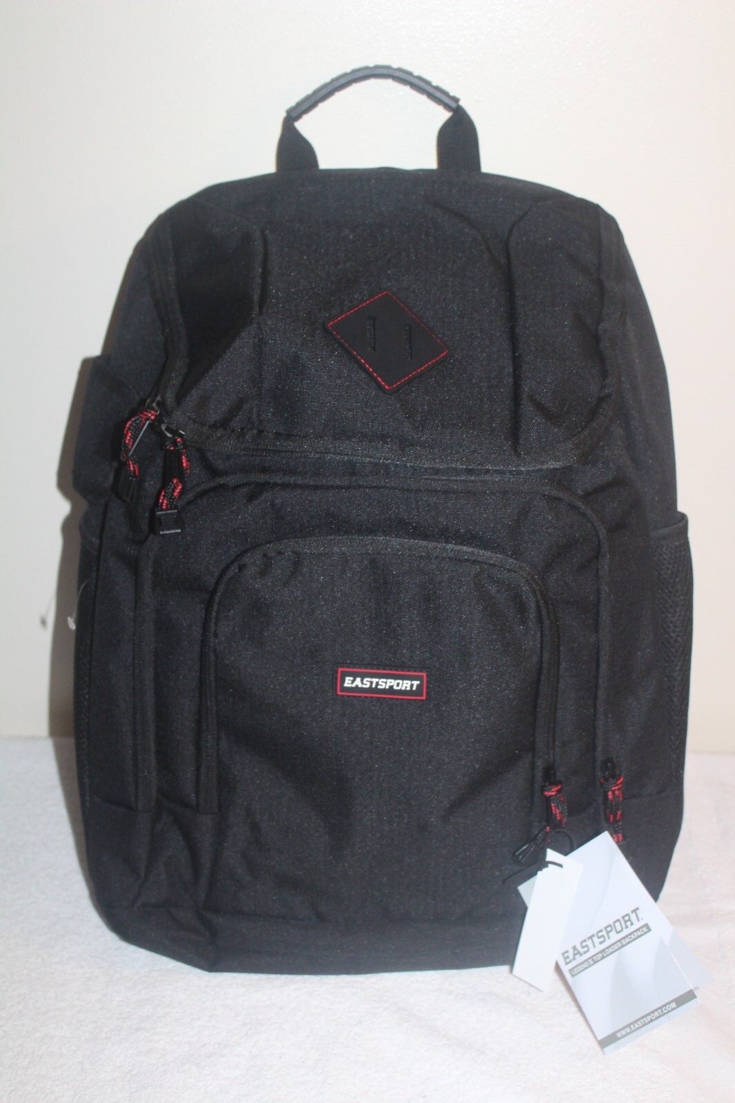 Eastsport Legend II Laptop Backpack Top Loader Travel Bag Black/Red