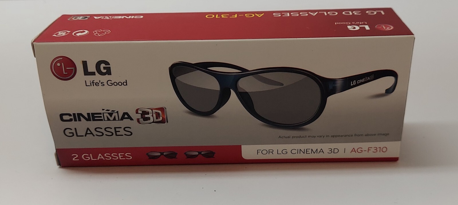 New LG AG-F310 Cinema 3D Glasses (2 Glasses set) for LG Cinema 3D
