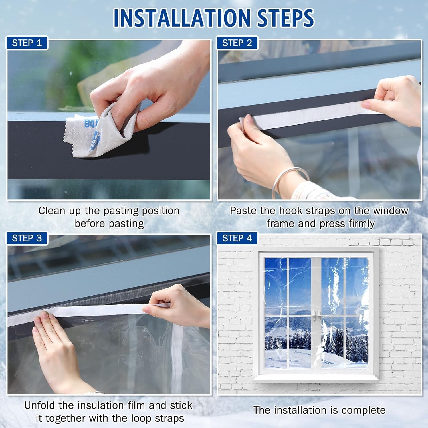* PANGDA * WINTER WINDOW INSULATION KIT ' 47" X 63" - 6 SHEETS 'WITH HOOK & LOOP