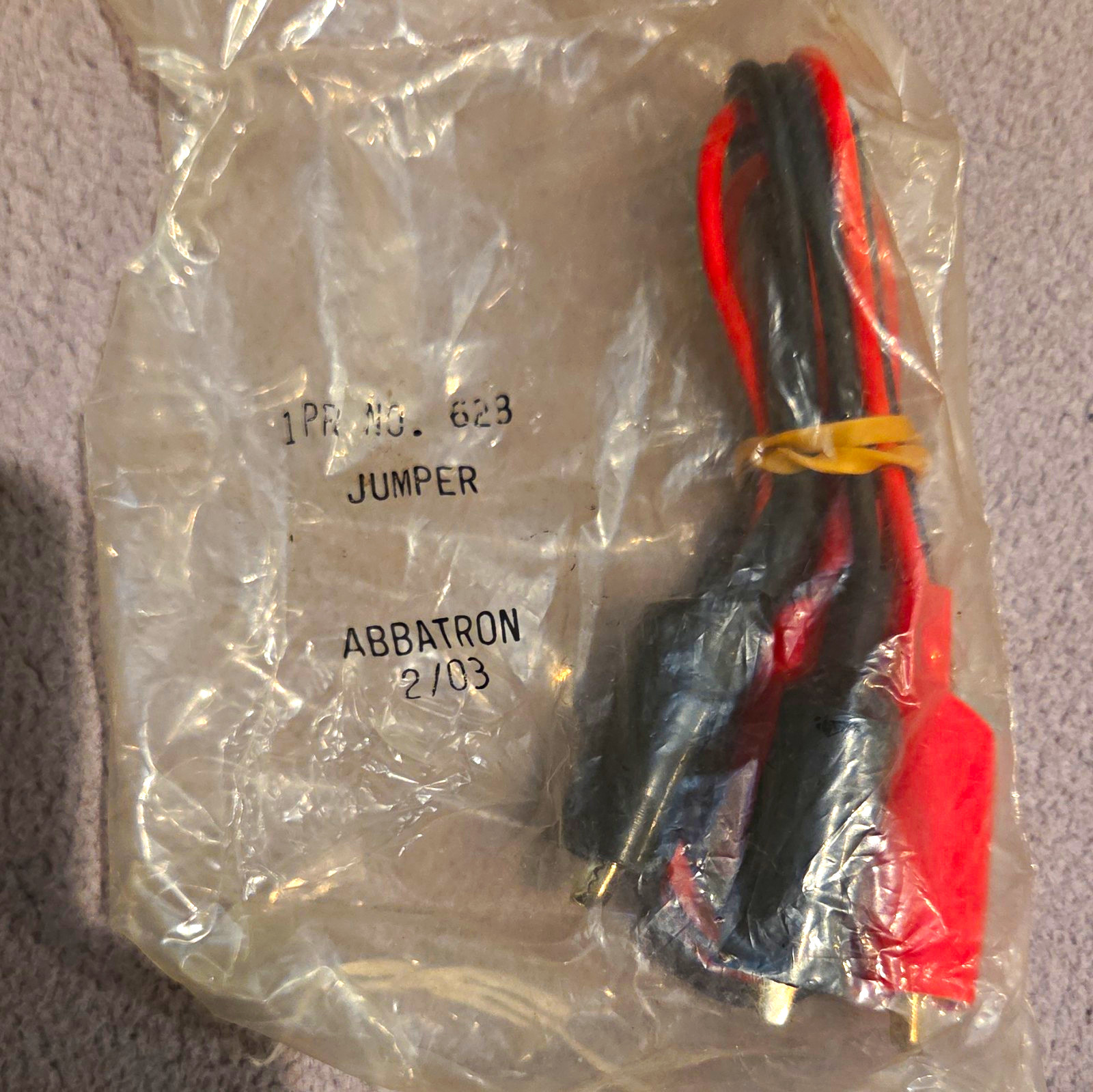 Abbatron 628 Jumper Test Lead Set PVC Insulated Alligator Clips Red/Black