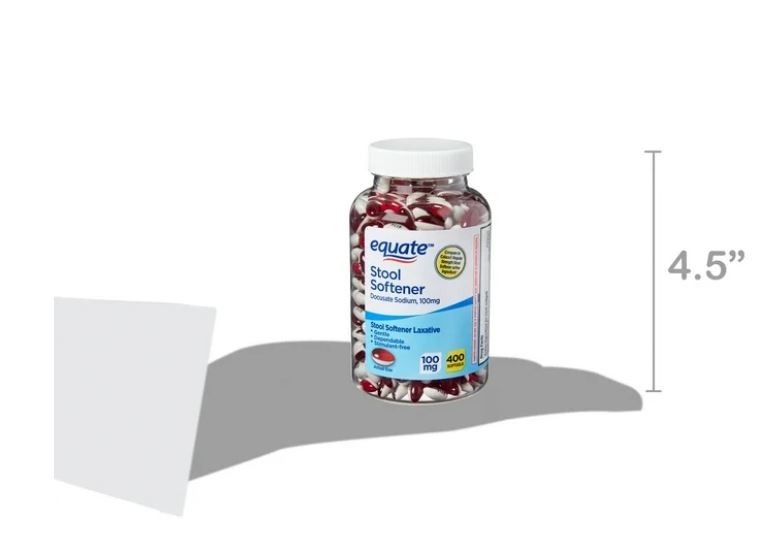 Equate Stool Softener Laxative Softgels for Constipation, 100 mg, 400 Count
