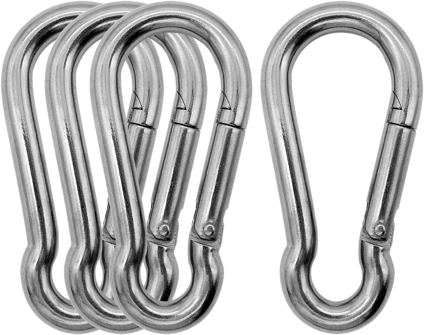 Marine Grade 316 Stainless Steel Carabiners Heavy Duty, Durable & Rust-Free Clip