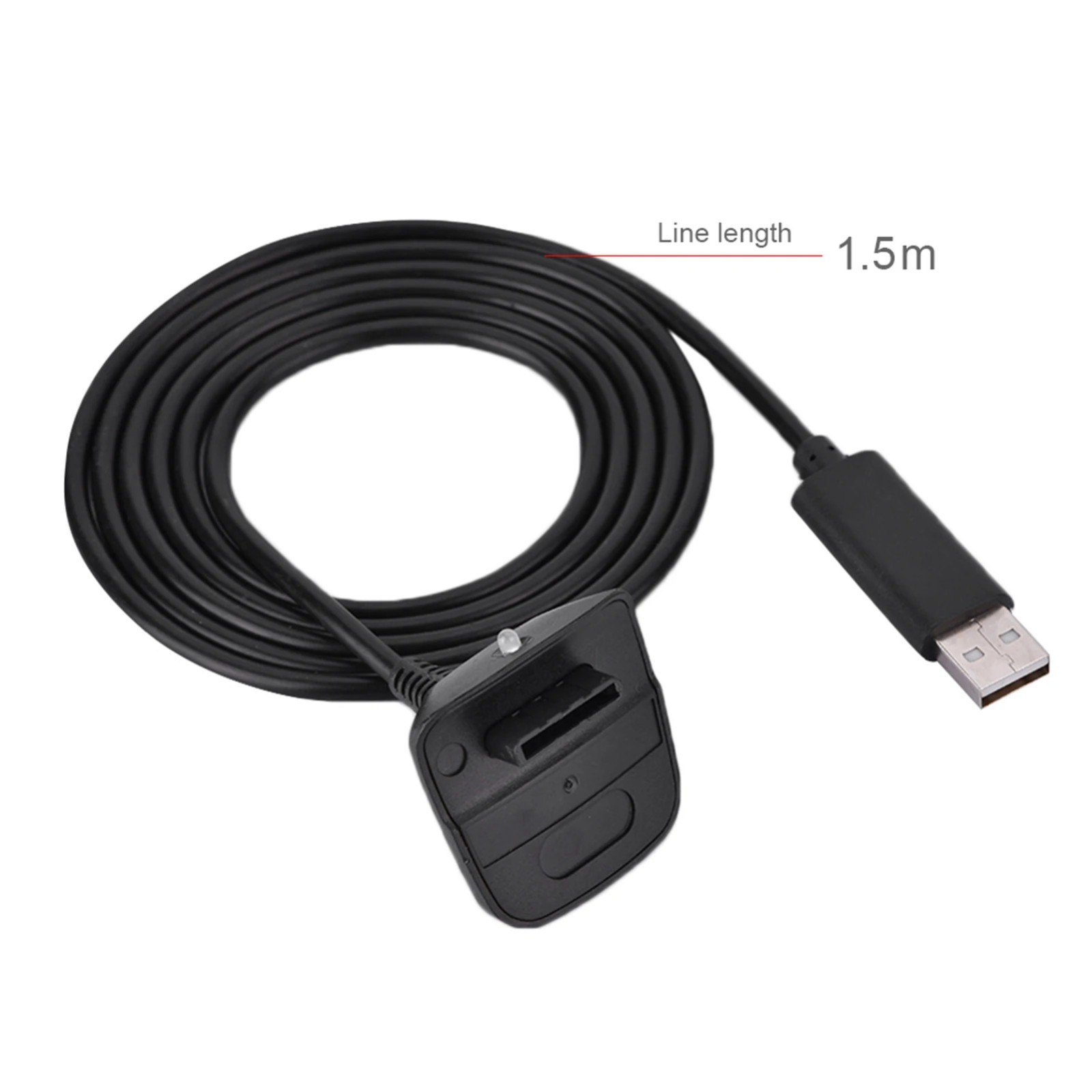 For Xbox 360 Black Wireless Controller USB Charging Cable Replacement Charger