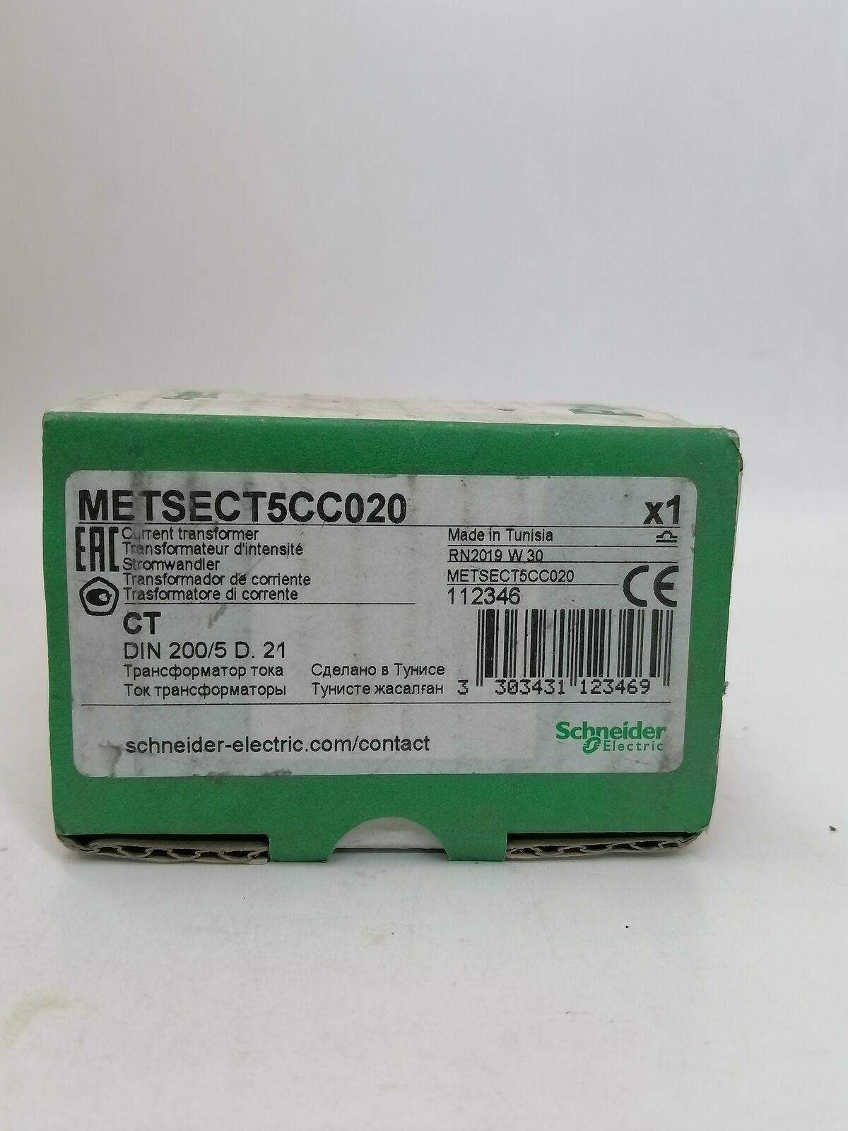 Schneider Electric | METSECT5CC020 | CURRENT TRANSFORMER DIN 200/5 FREE SHIP