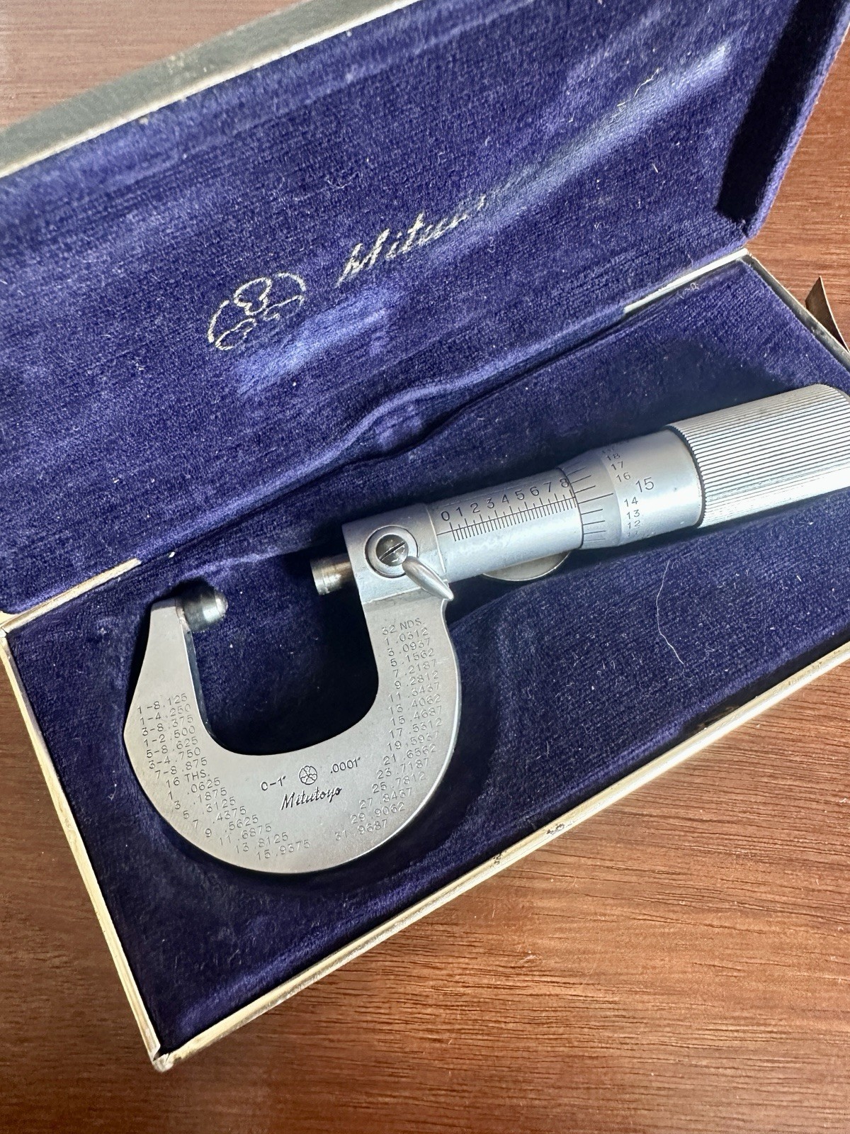 Mitutoyo Micrometer JAPAN 0-1" .0001" Code No. 101-117 M225-1" w/ box