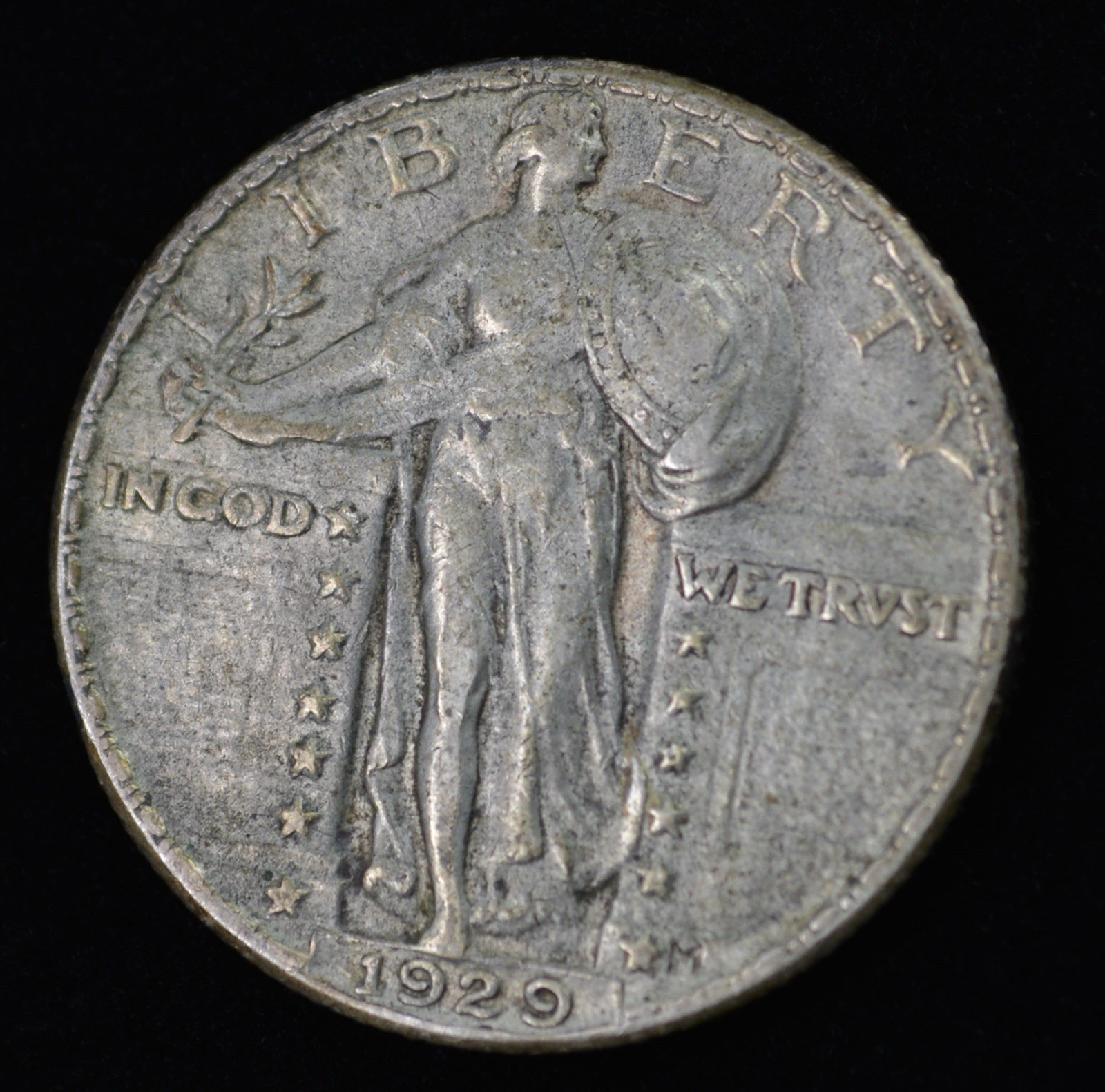 1929 Standing Liberty Quarter 25c AU - Toned