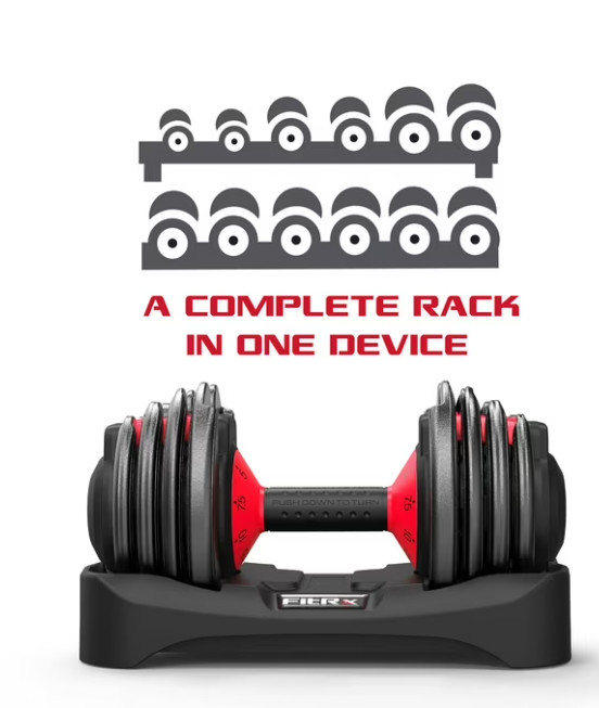 FitRx SmartBell, 9 in 1 Adjustable Dumbbell, 25 lb