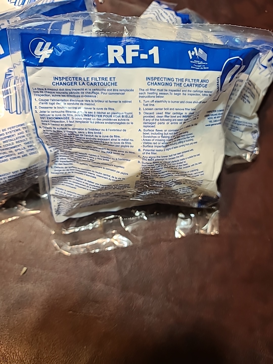 (4) RF-1 Replacement Cartridge Unifilter 77b & 77