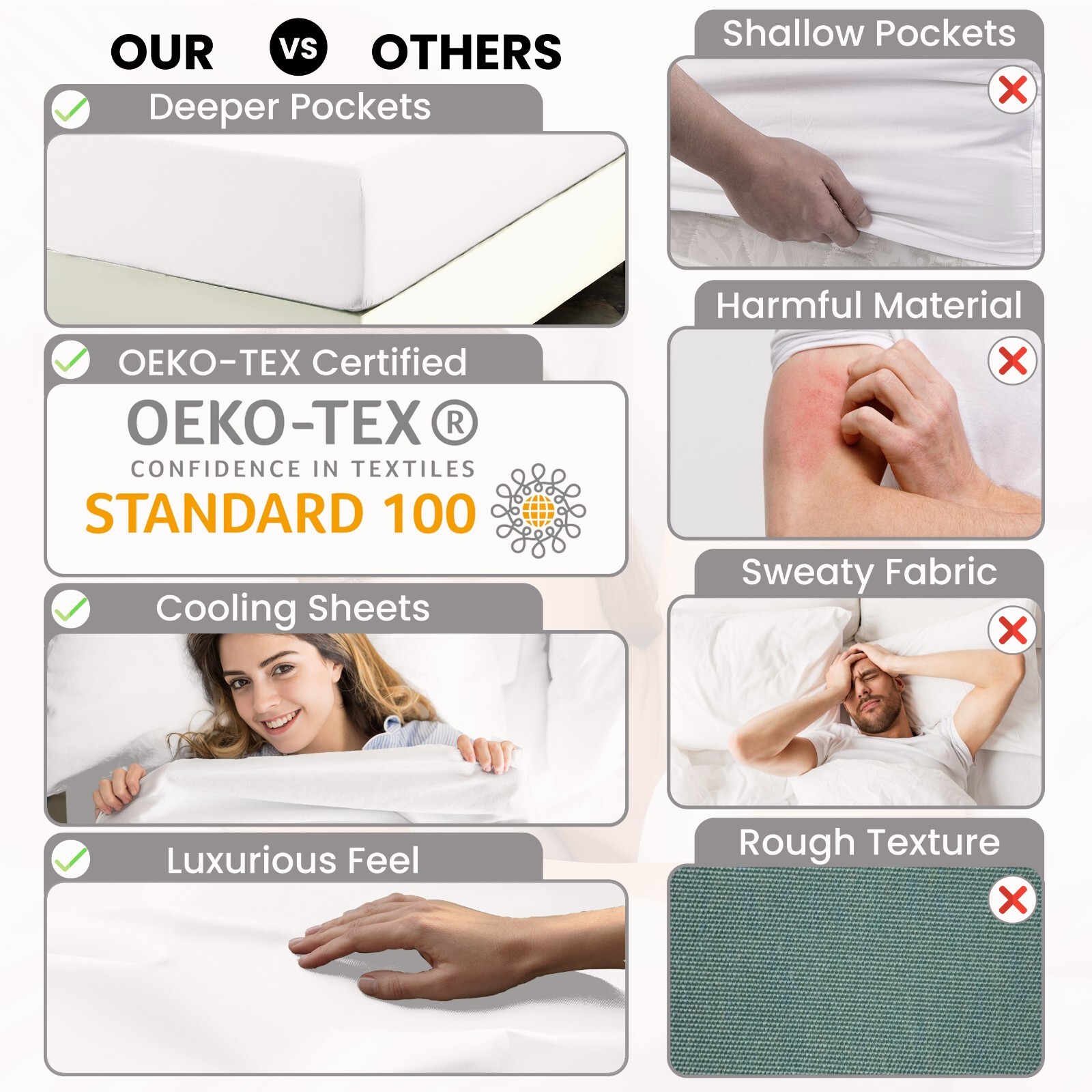 4-Piece Premium Bamboo Bed Sheet Set Deep Pocket Breathable Soft Bamboo Sheets