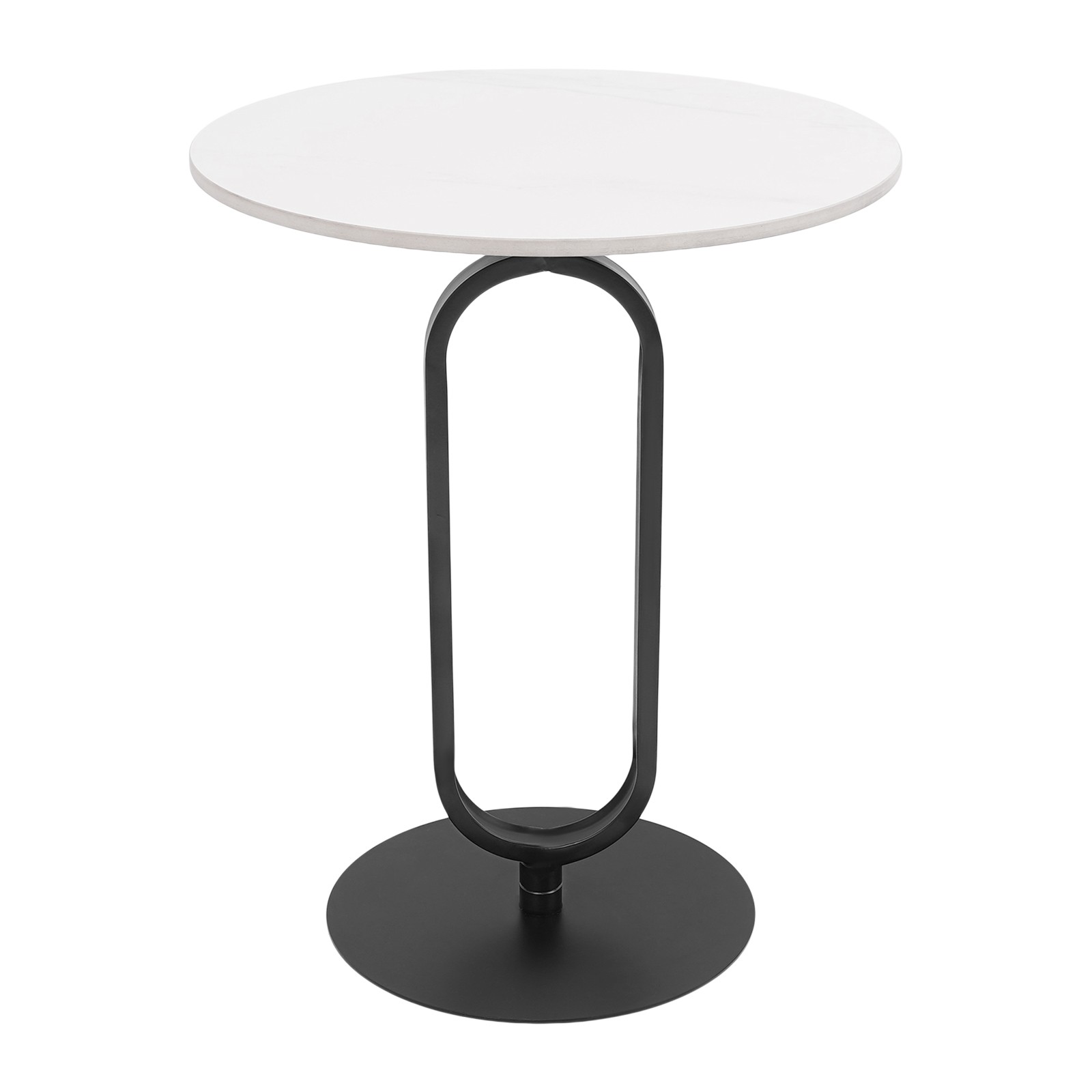 White+ Black Side Table Round Side Table Modern Coffee Table 21.65in Height