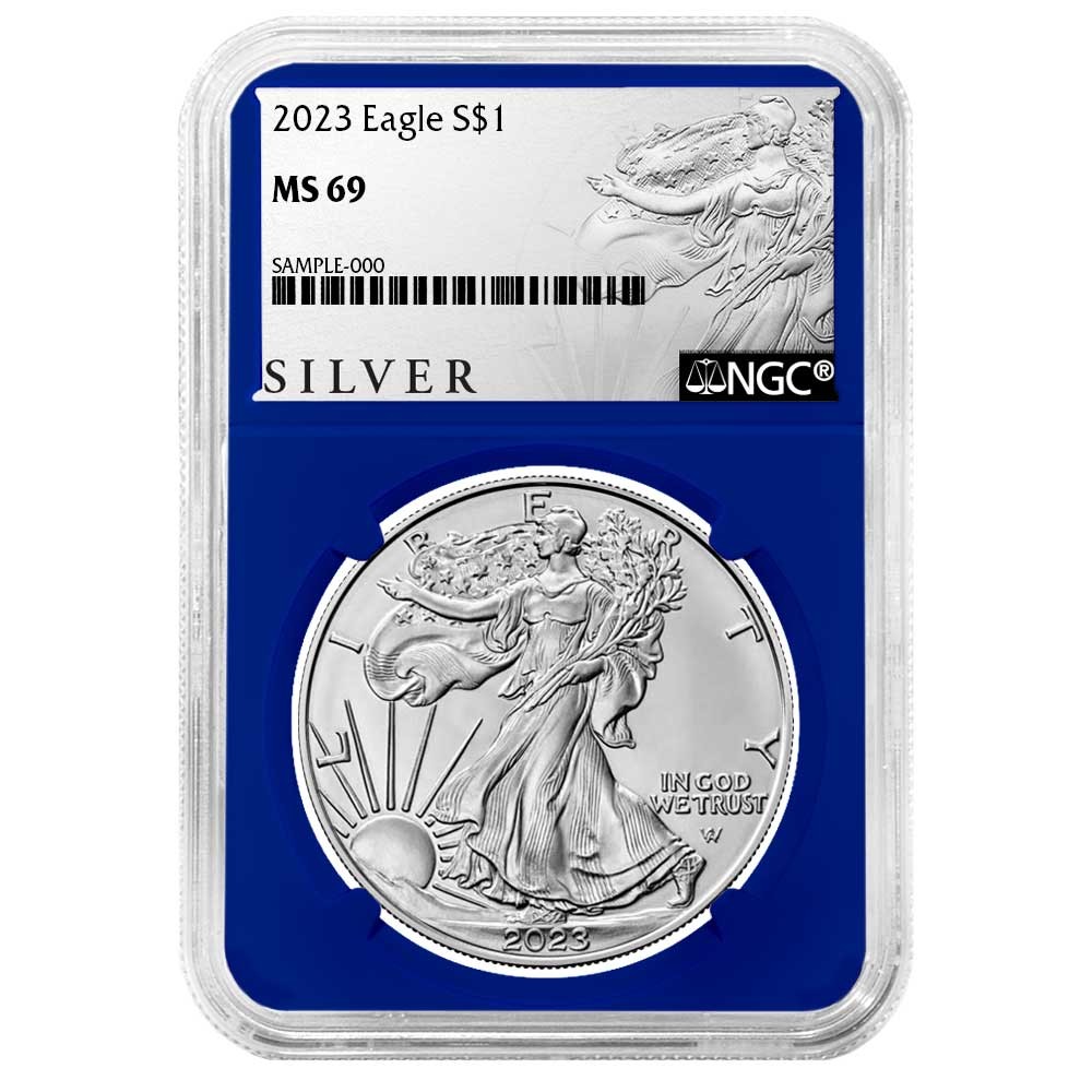 2023 $1 American Silver Eagle NGC MS69 ALS Label Blue Core