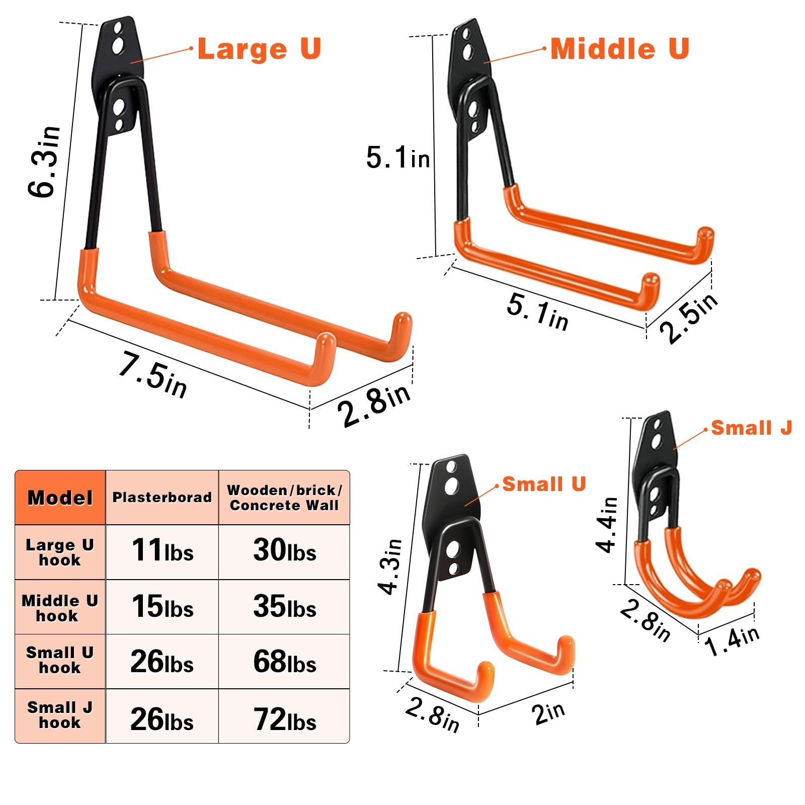 32 Pack Garage Hooks garage organization Steel Heavy Duty Garage Storage Hook...