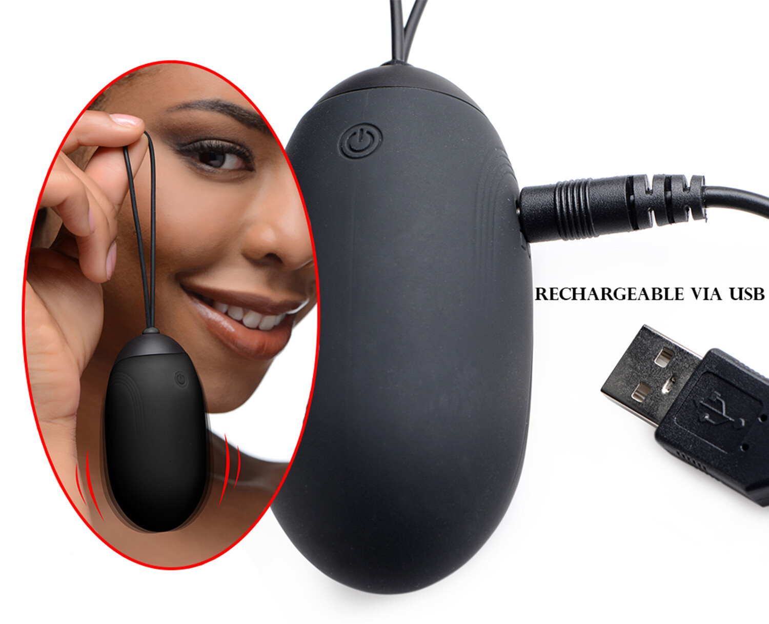 XL Silicone Vibrating Egg Bullet-Vibrator-G-spot-Dildo-USB-Sex-Toys-For-Women