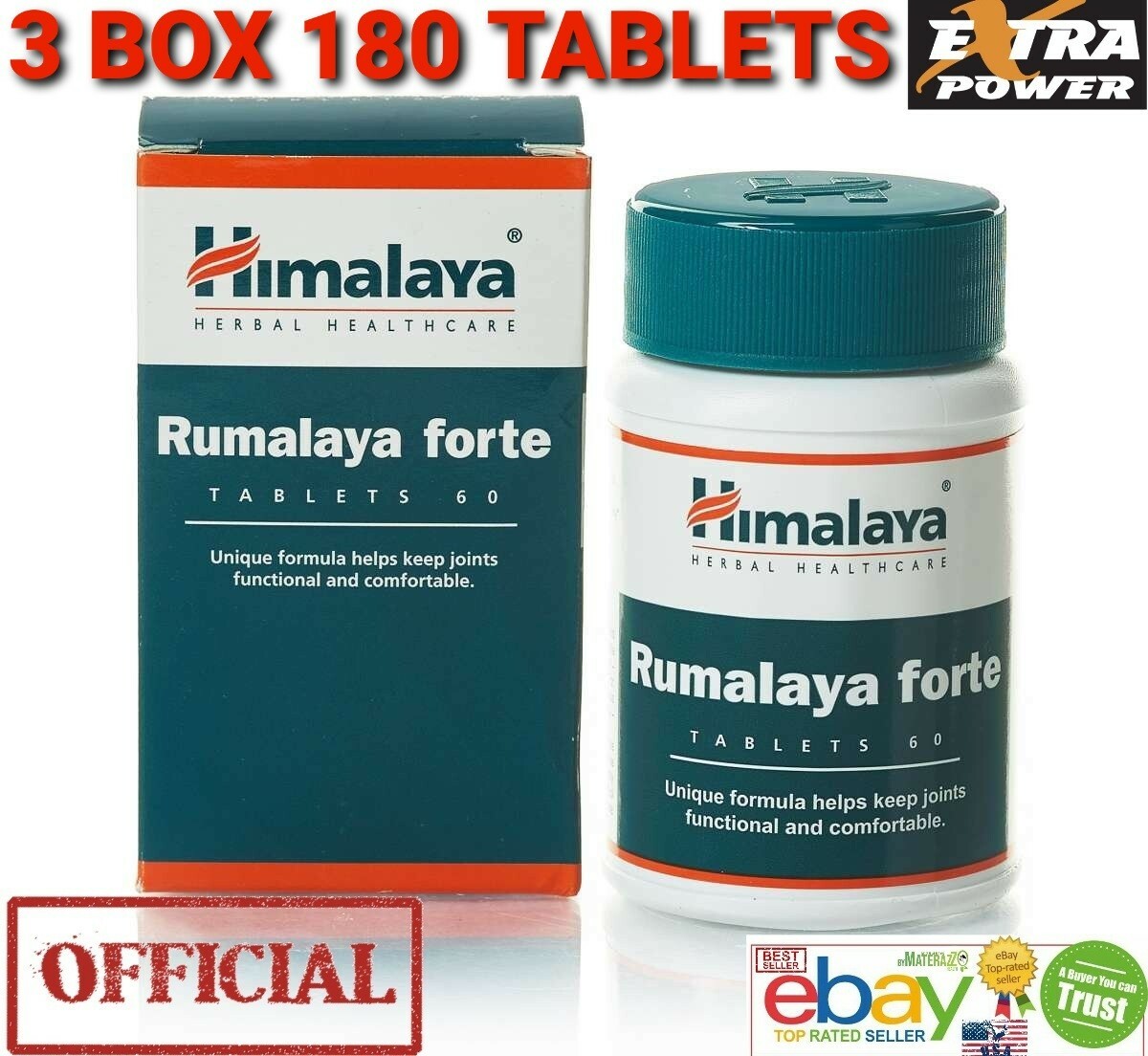 Rumalaya Forte Himalaya OFFICIAL USA 3 Box 180 Tablets  Care Pain Back
