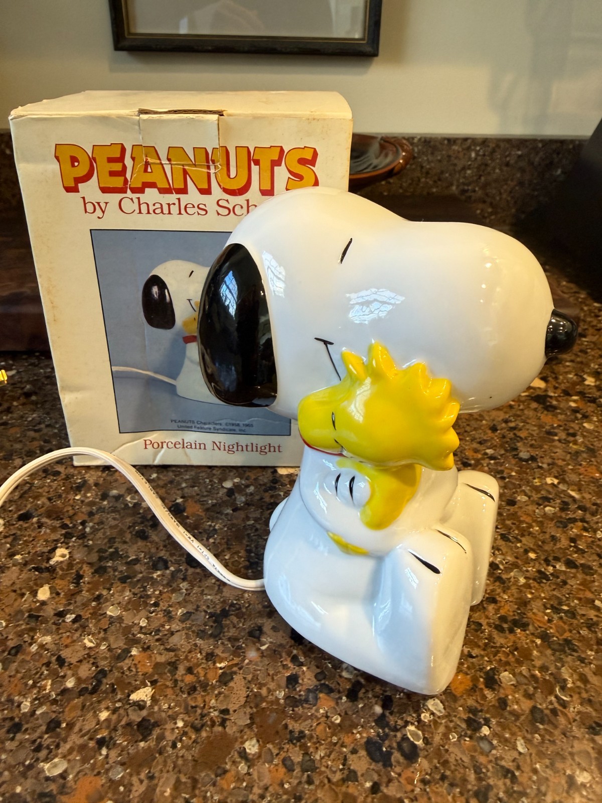 Vintage Peanuts Snoopy Woodstock Porcelain Nightlight Willits Design Style 8122