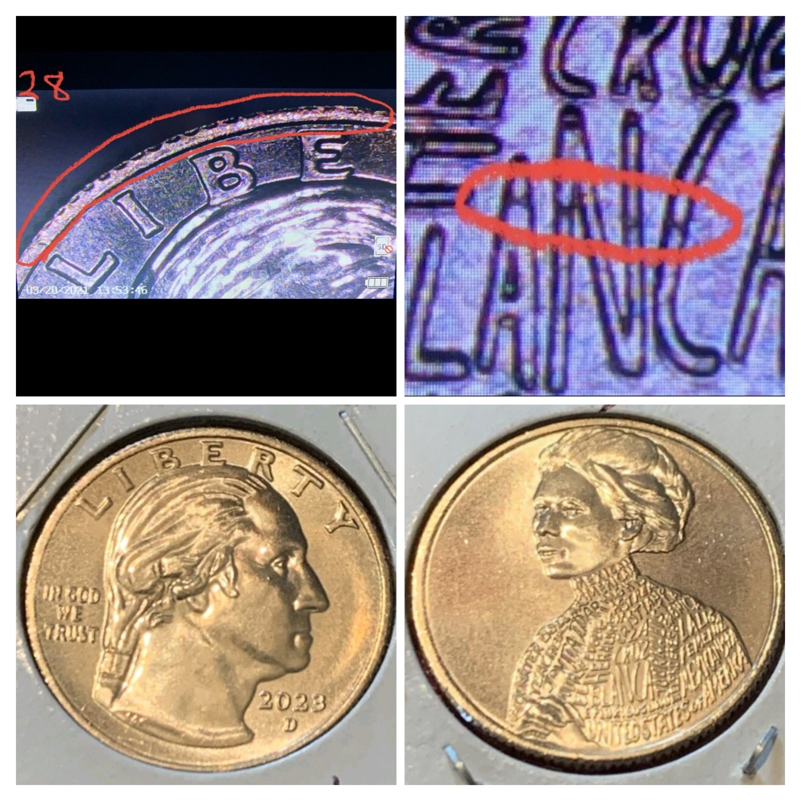 2023-D Jovita Idar Quarter MULTI-ERROR:Strikethru x7,Collar Clash,Off-center. BU