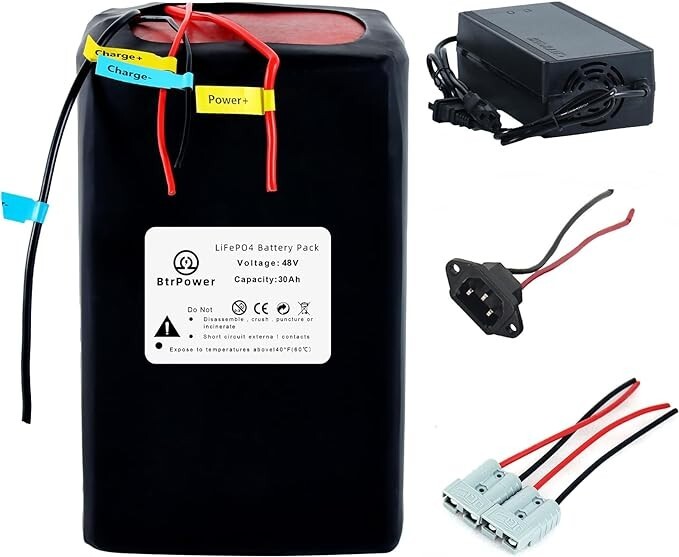 48V 30Ah E_bi/ke Lifepo4 Battery Pack for E B_ike Sc_ooter 5A Charger 50A BMS