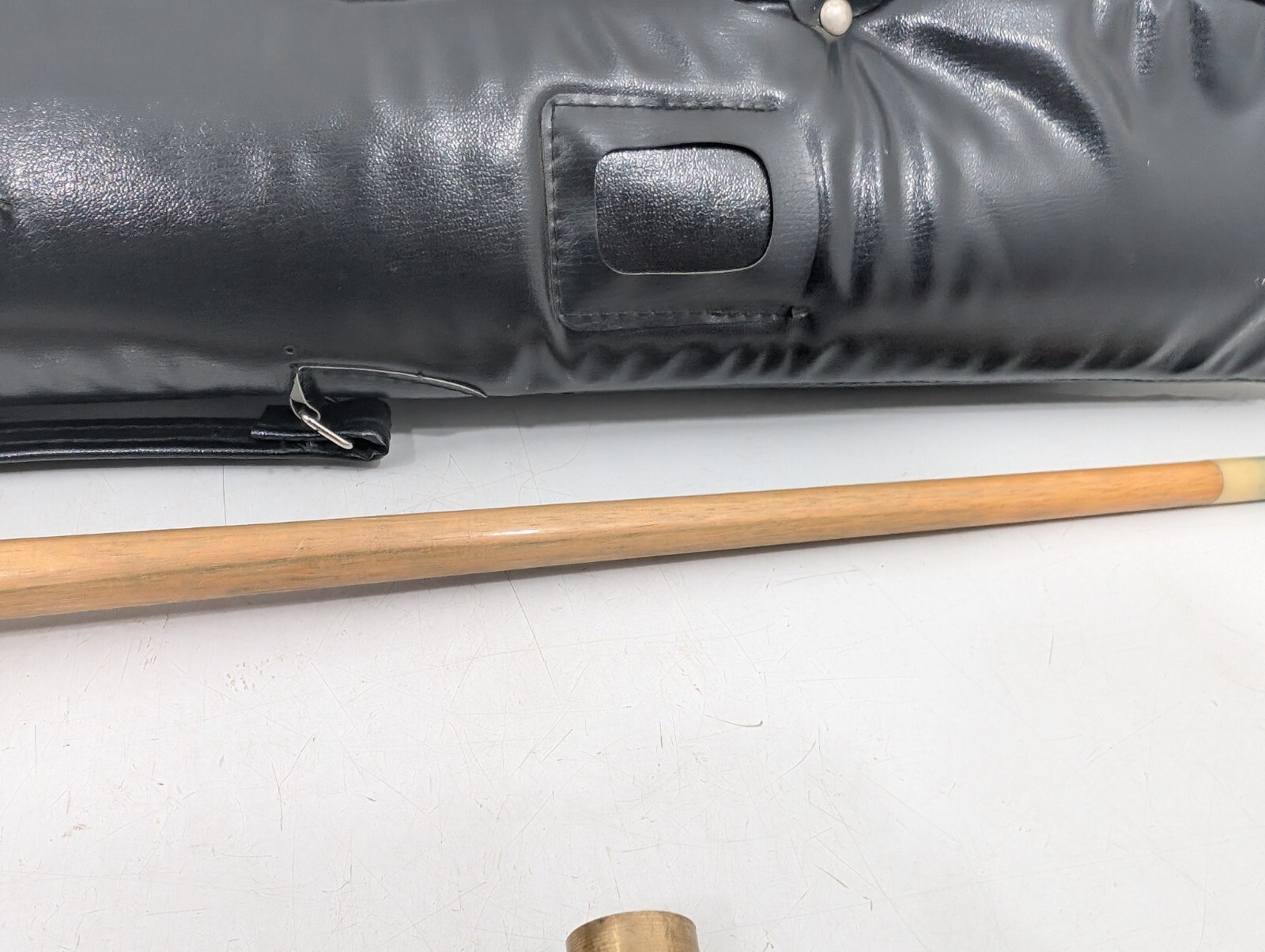 Vintage Pool Cue With Case - Tiki Bar Style Carved Wood Unique - Made In Hawaii
