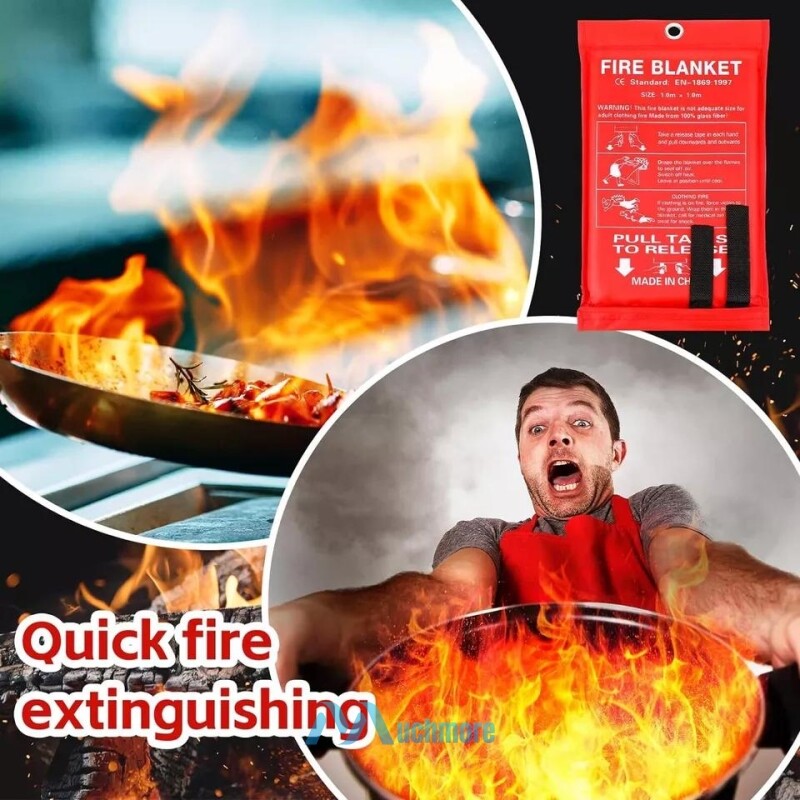 NEW 2-Pack Large Fire Blanket Fireproof For Home Kitchen Office Emergency Safety