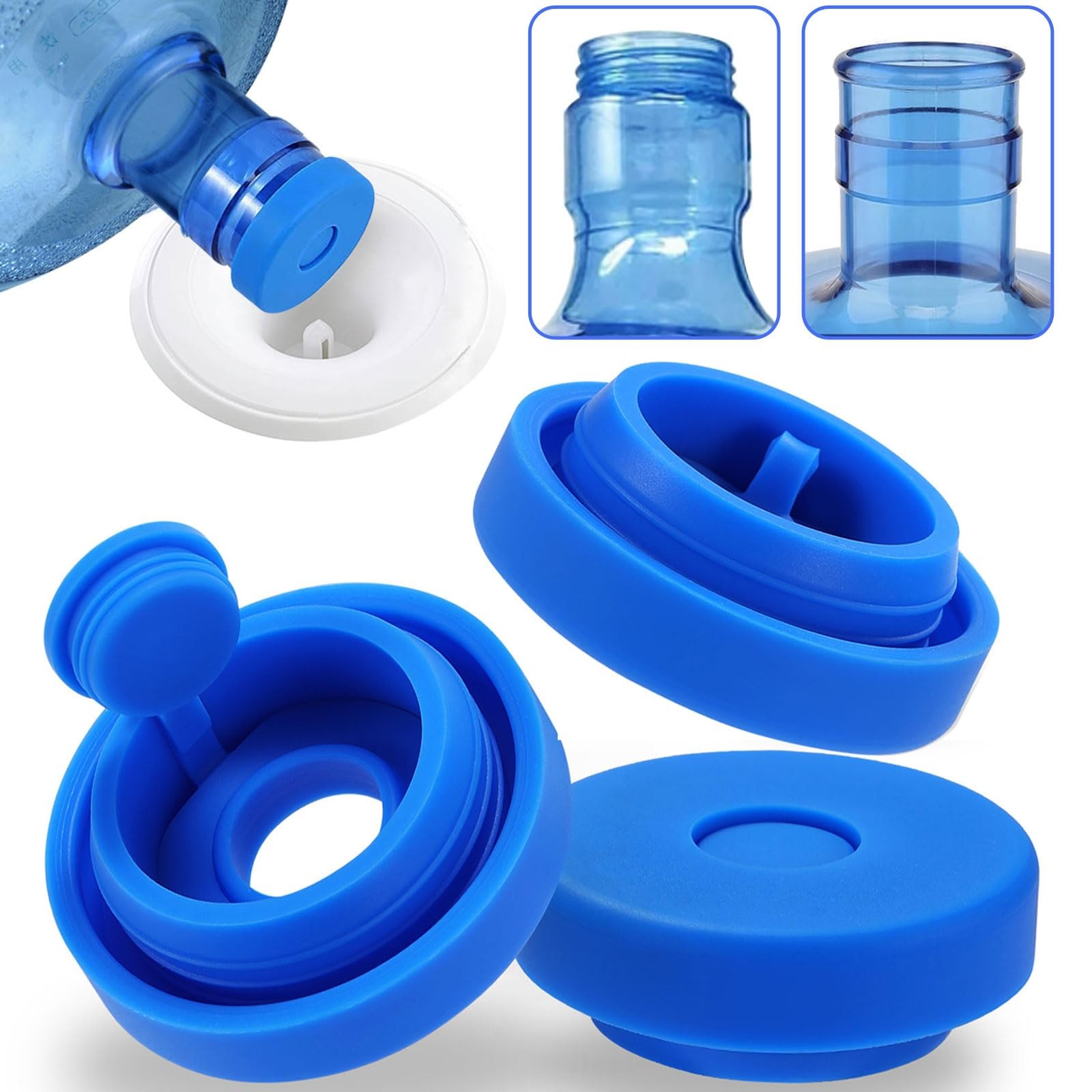 3 and 5 Gallon Water Jug Cap Reusable，Food Grade Silicone Replacement Gallon ...