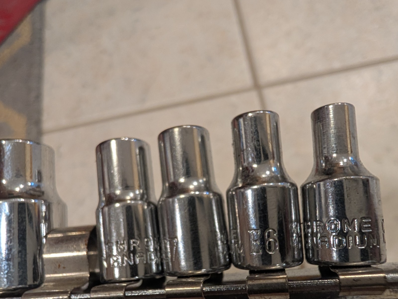 E Torx Socket Set Chrome 7 pieces with Rail