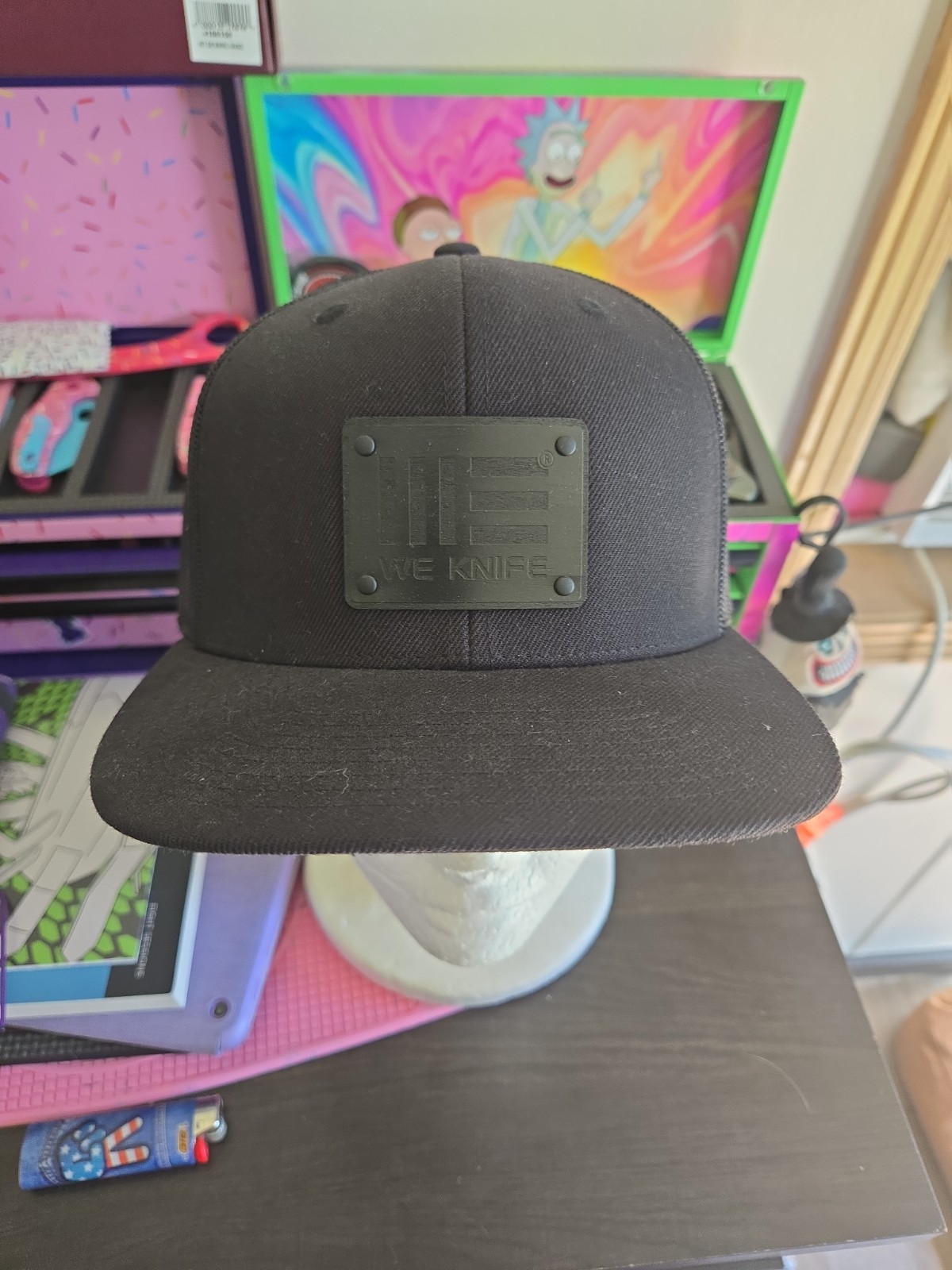 We Knife Exclusive Hat  Blach Mesh Richardson Snapback