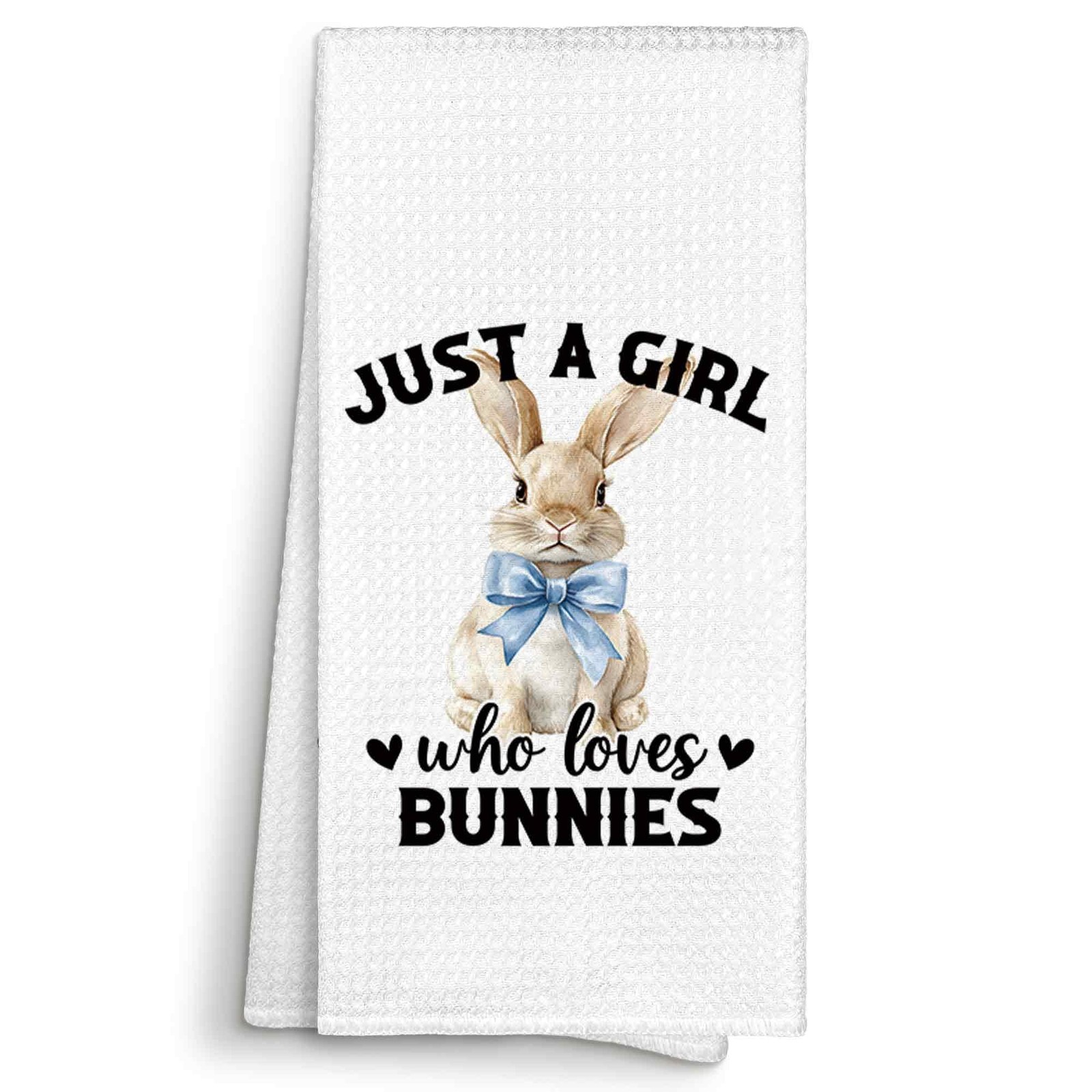 Bunnies Kitchen Towels Decorative Girl Who Loves Rabbit Dish Tea 16x24 Inch