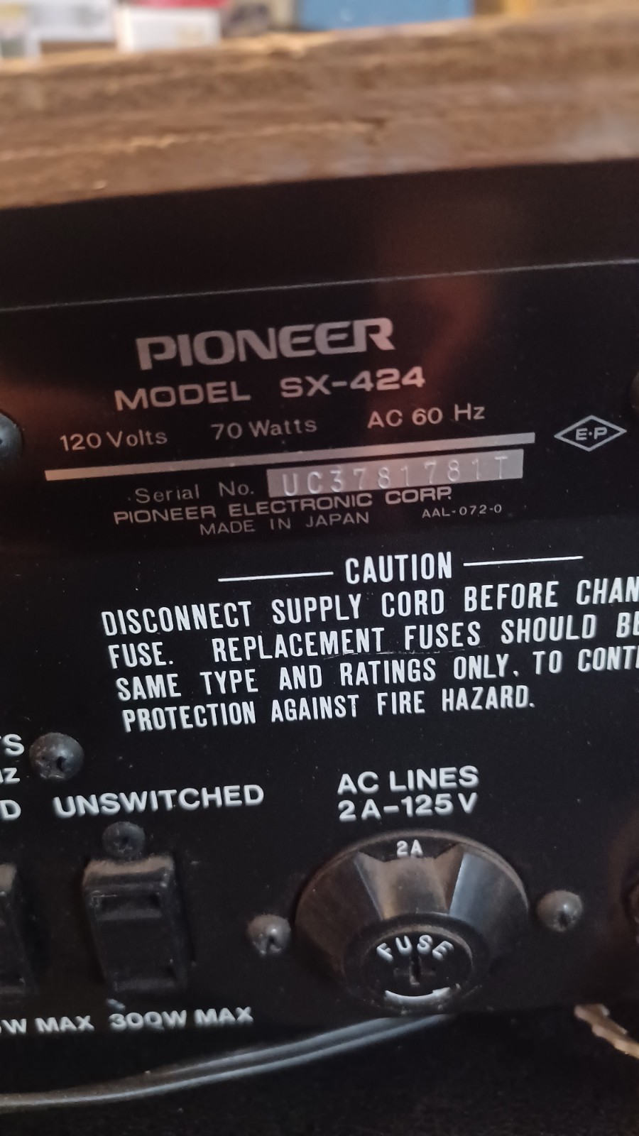 Vintage Pioneer SX-424 Stereo Receiver Tested & Working