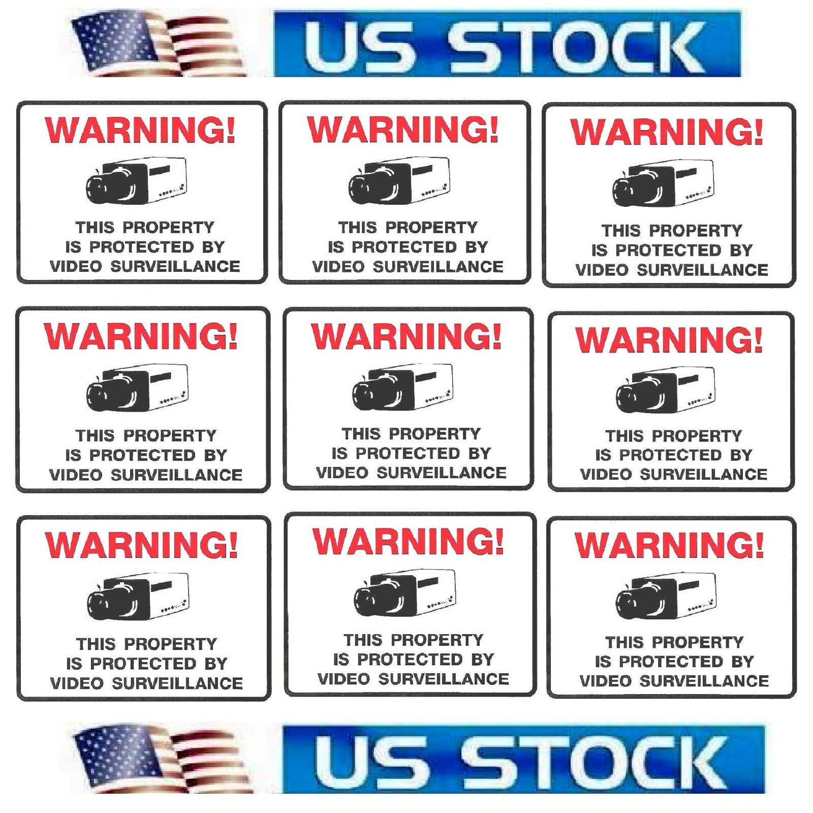 SECURITY STICKERS FOR HOME SURVEILLANCE CAMERA MONITORING SYSTEMS HOUSE WINDOWS