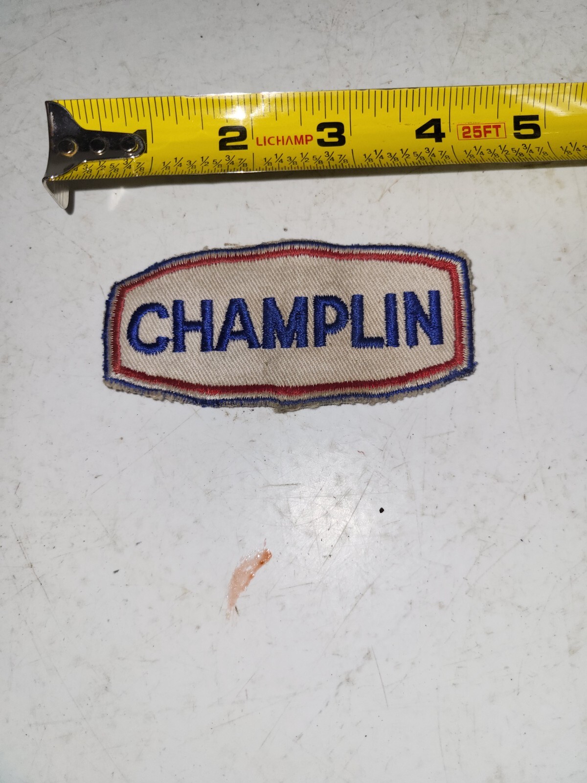 1970's VINTAGE CLOTH PATCH CHAMPLIN OIL GASOLINE 4X2 INCH NEW 101924-22